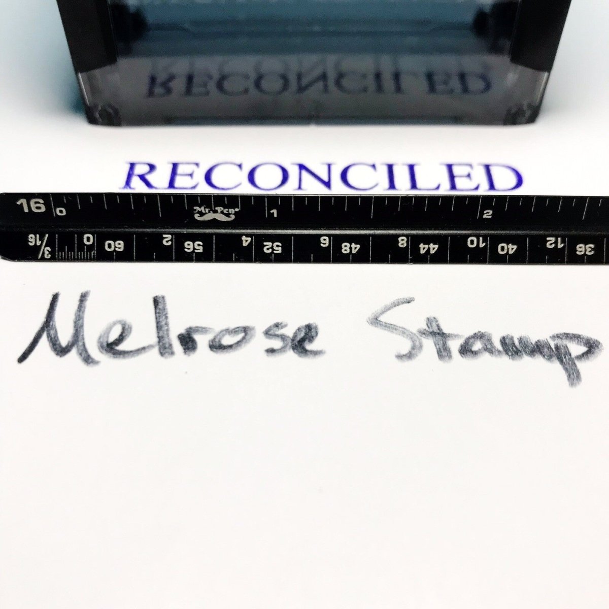 Reconciled Rubber Stamp Self Inking Ideal 4913 - Melrose Stamp Co