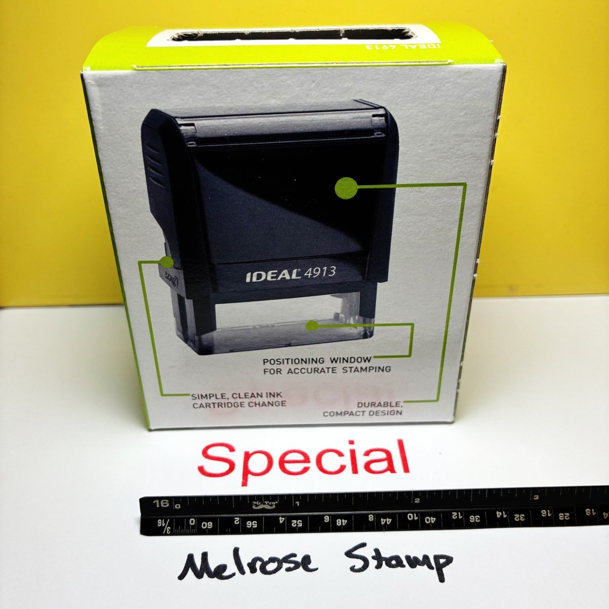 Special Rubber Stamp Self Inking Ideal 4913 - Melrose Stamp Co