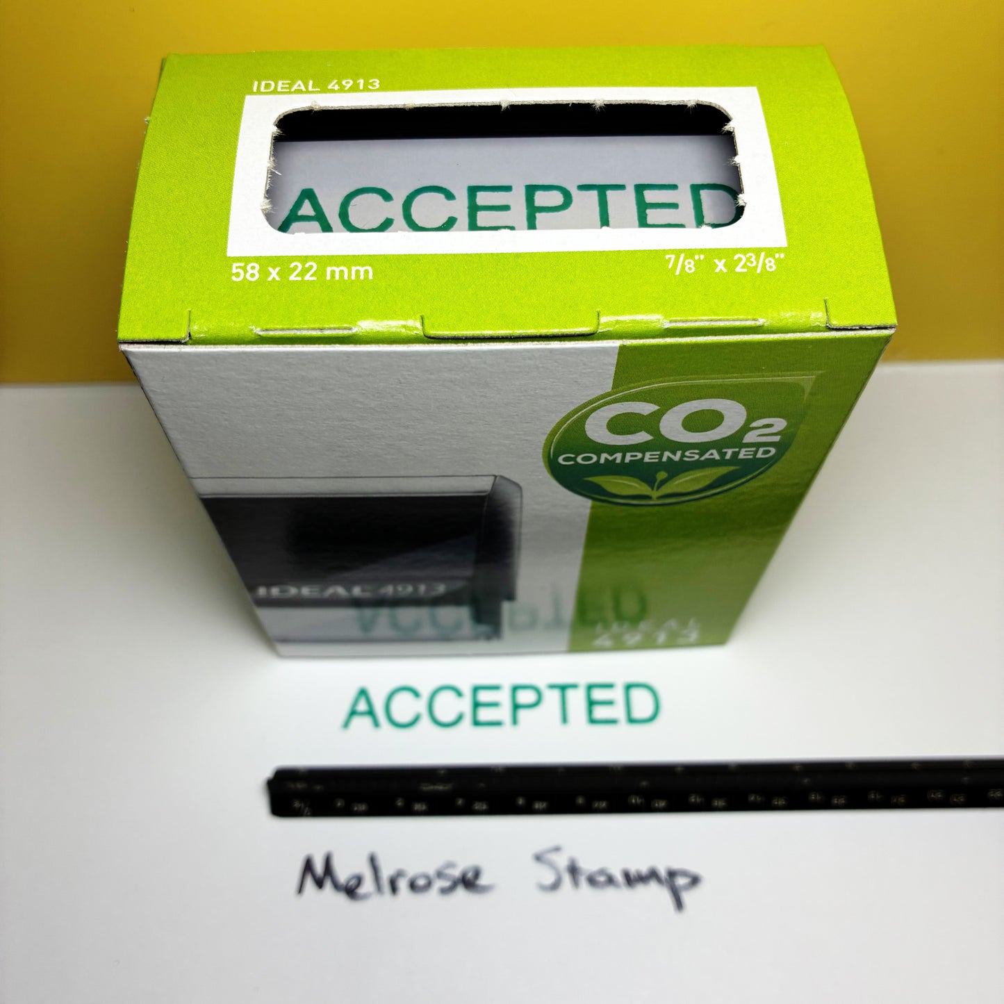 Accepted Rubber Stamp Green Ink Self Inking Ideal 4913