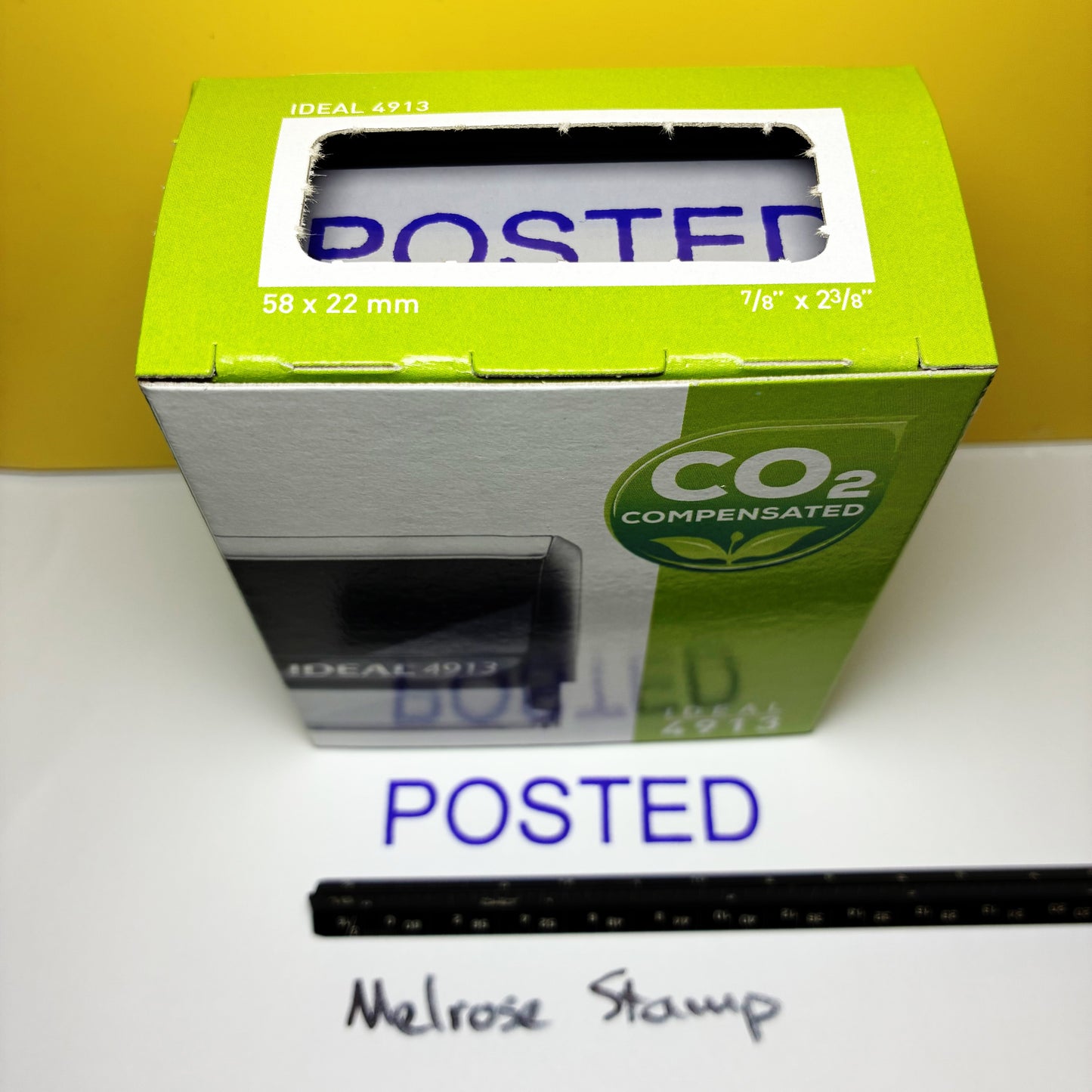 Posted Rubber Stamp Purple Ink Self Inking Ideal 4913