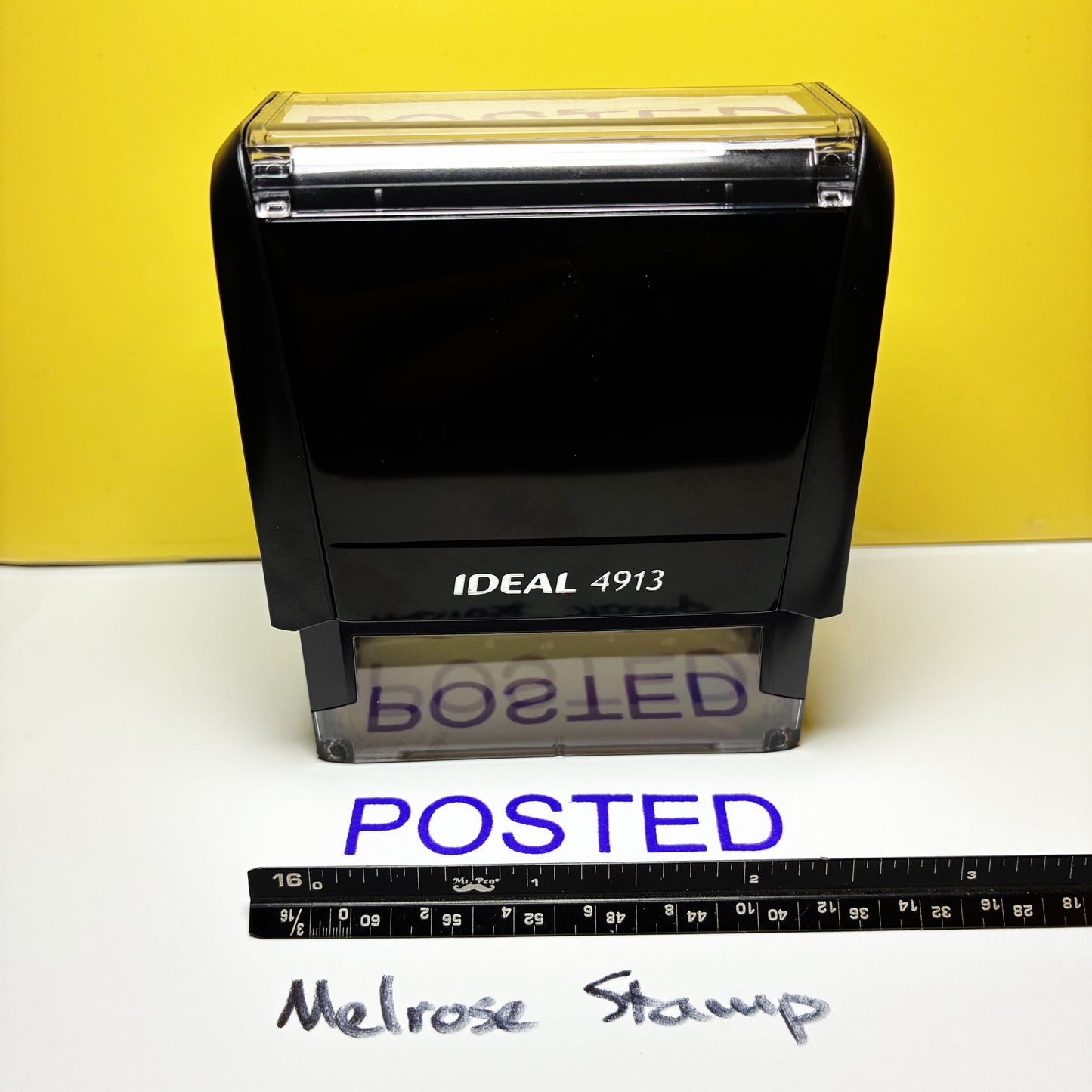 Posted Rubber Stamp Purple Ink Self Inking Ideal 4913