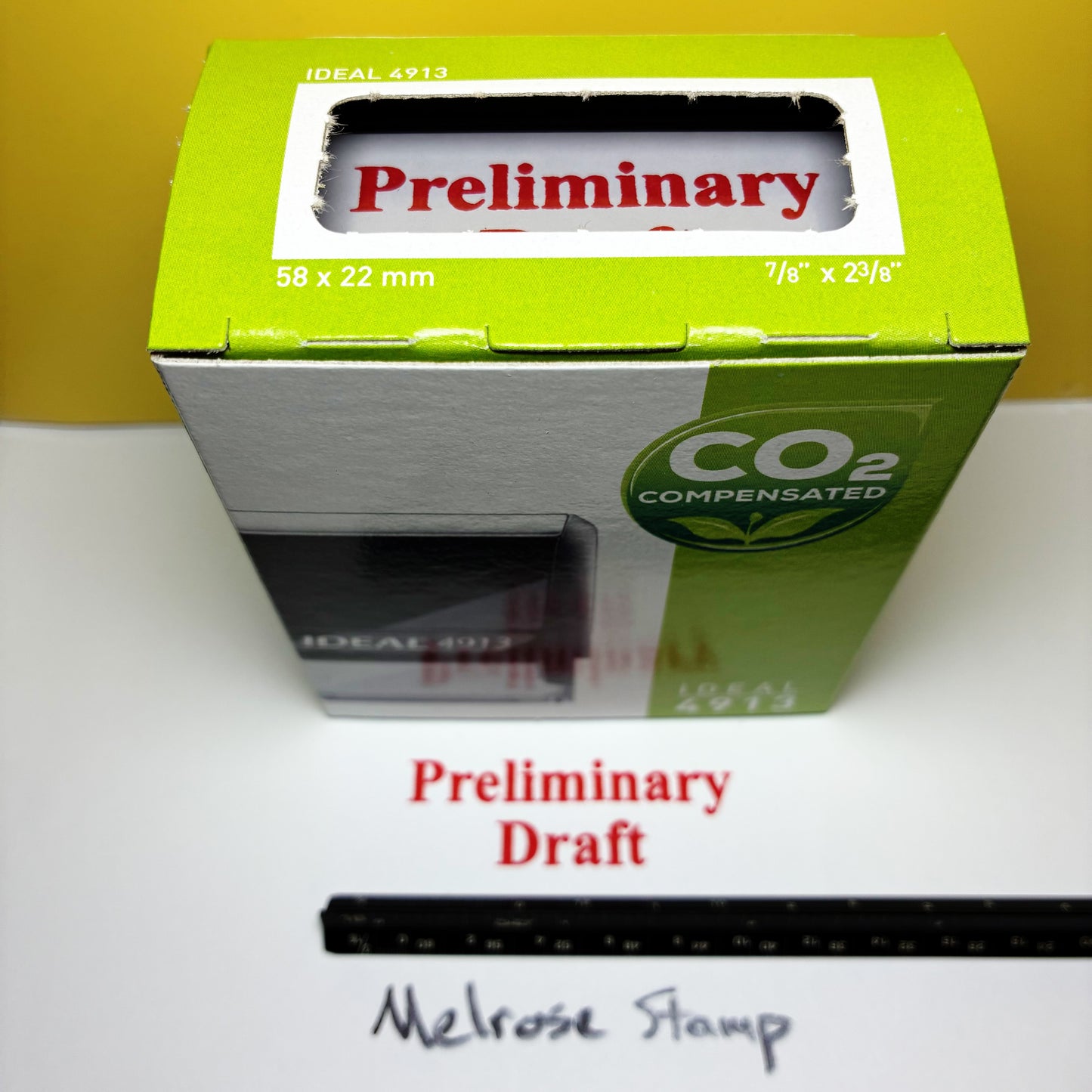 Preliminary Draft Rubber Stamp Red Ink Self Inking Ideal 4913
