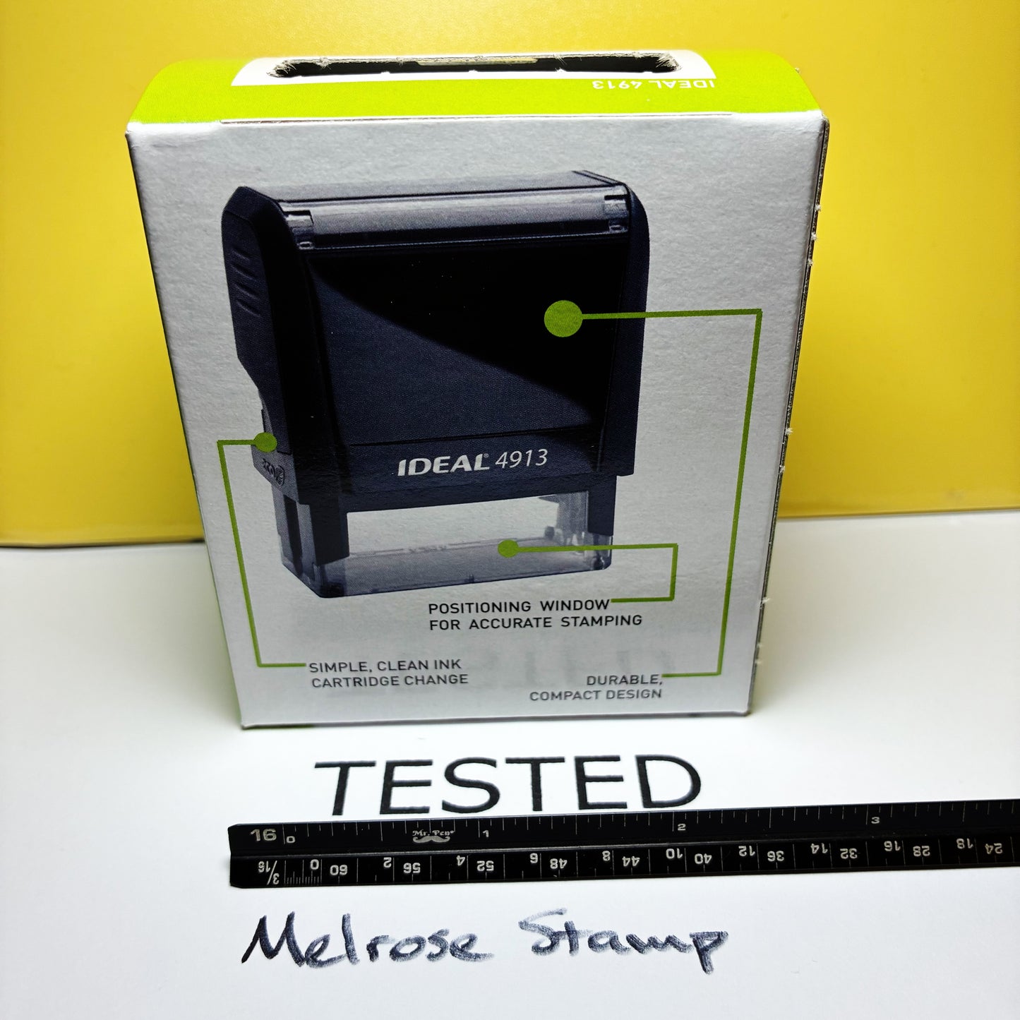 Tested Rubber Stamp Black Ink Self Inking Ideal 4913