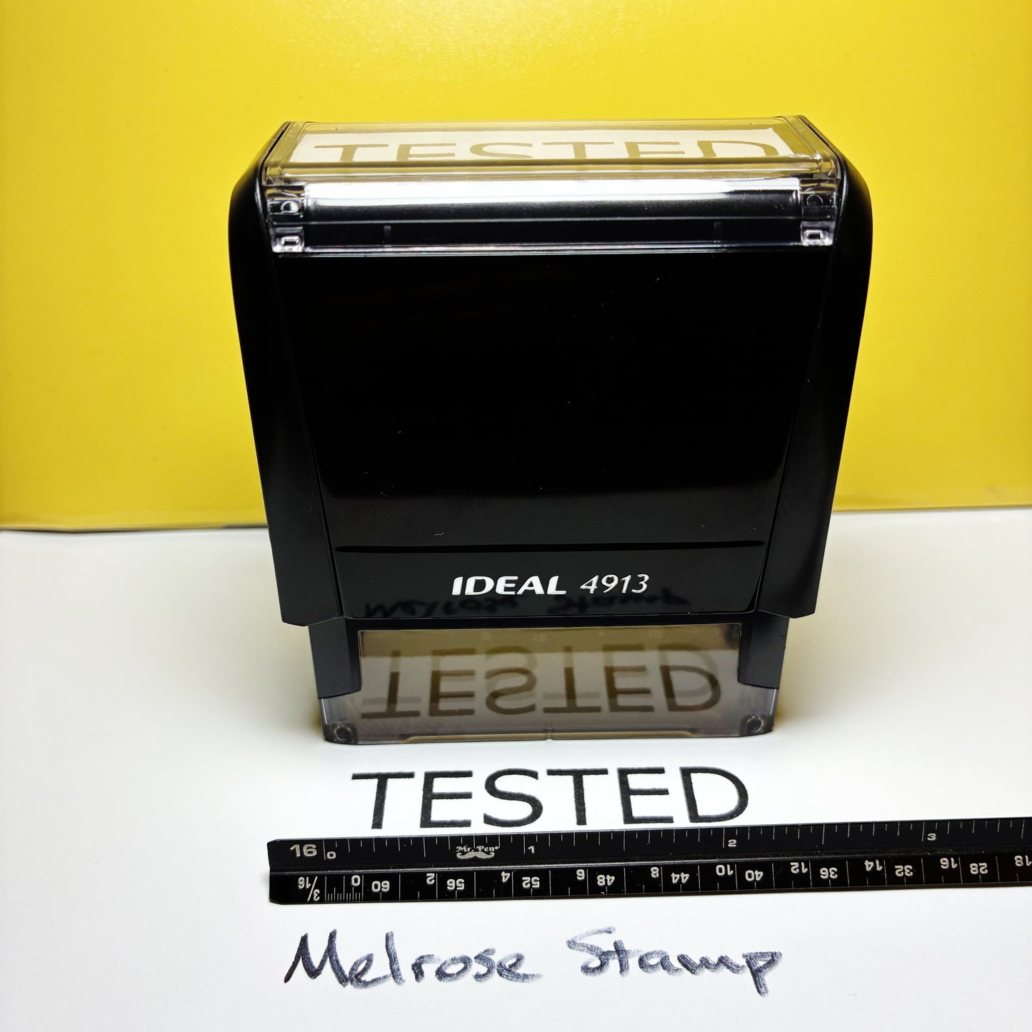 Tested Rubber Stamp Black Ink Self Inking Ideal 4913