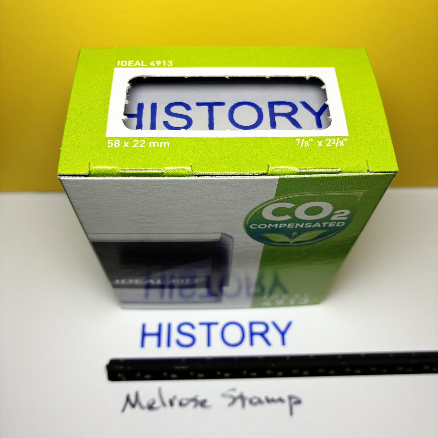 History Rubber Stamp Blue Ink Self Inking Ideal 4913