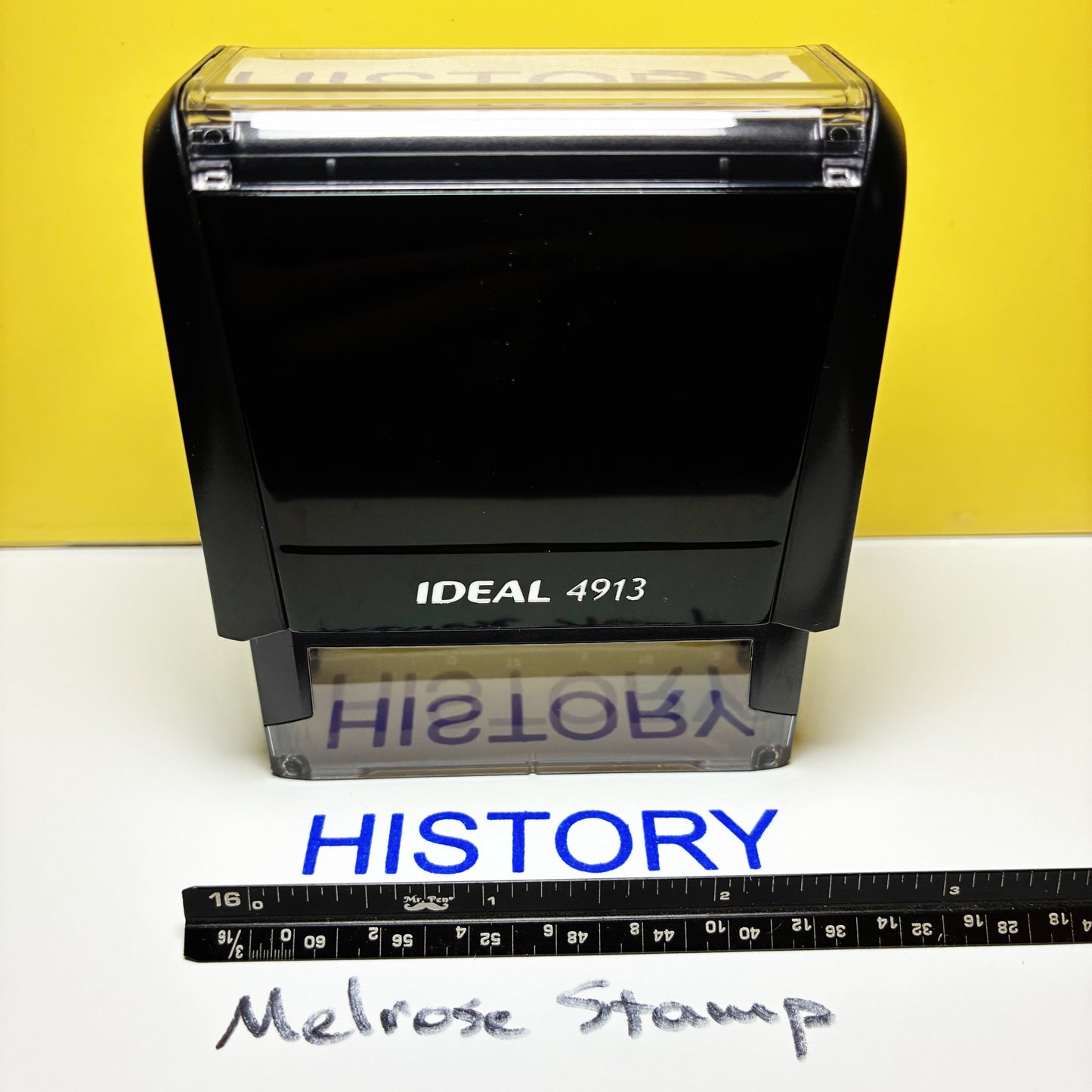History Rubber Stamp Blue Ink Self Inking Ideal 4913