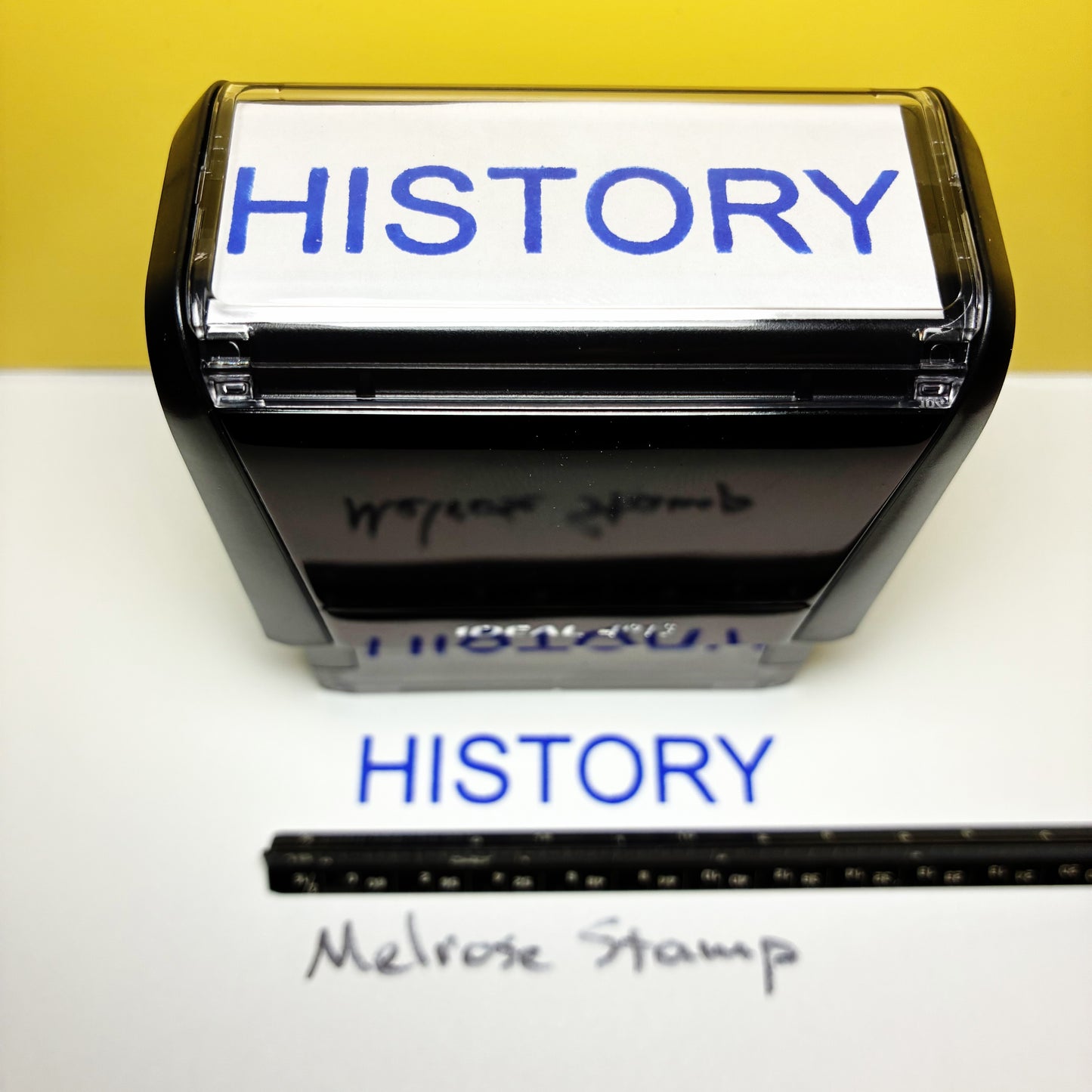 History Rubber Stamp Blue Ink Self Inking Ideal 4913