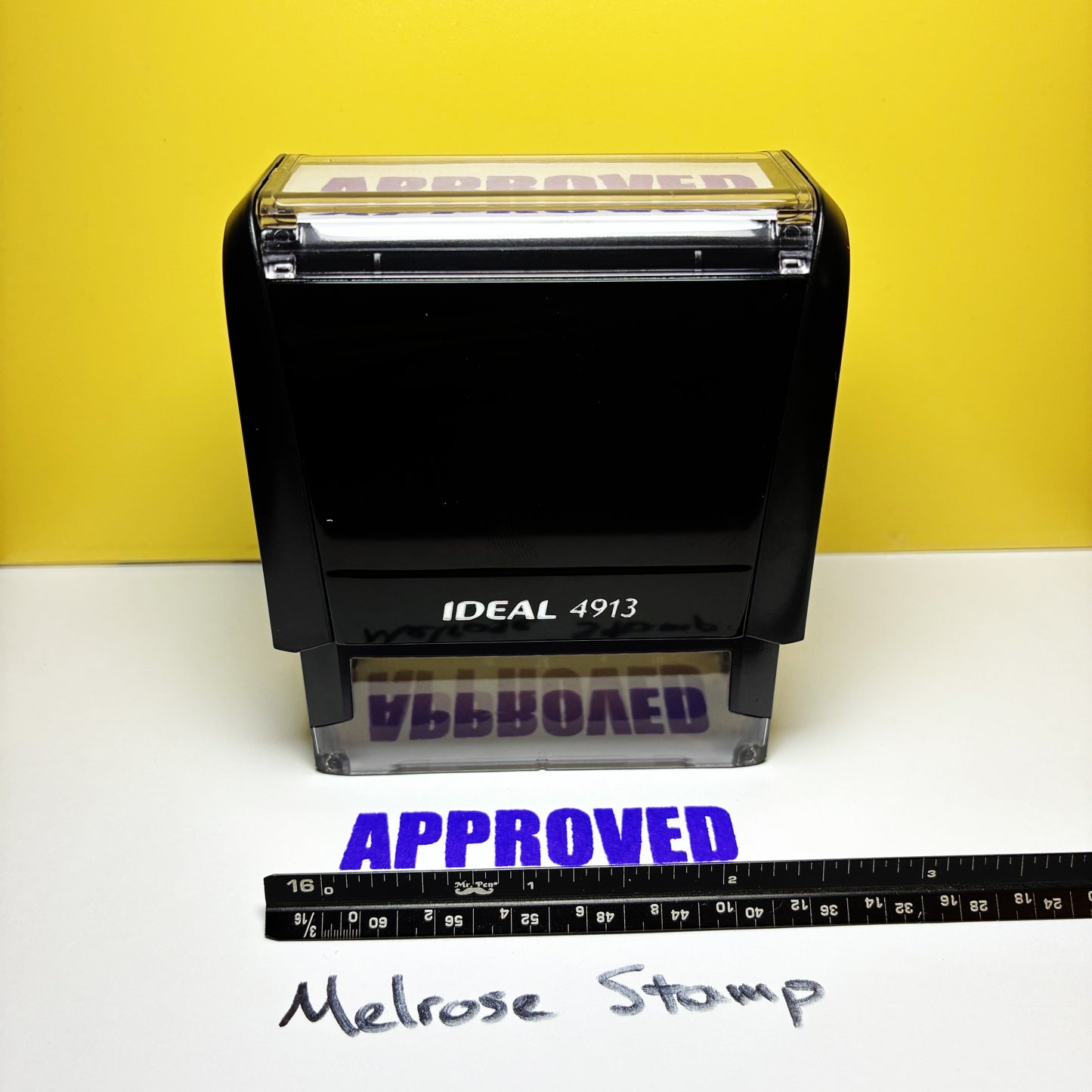 Approved Rubber Stamp Purple Ink Self Inking Ideal 4913