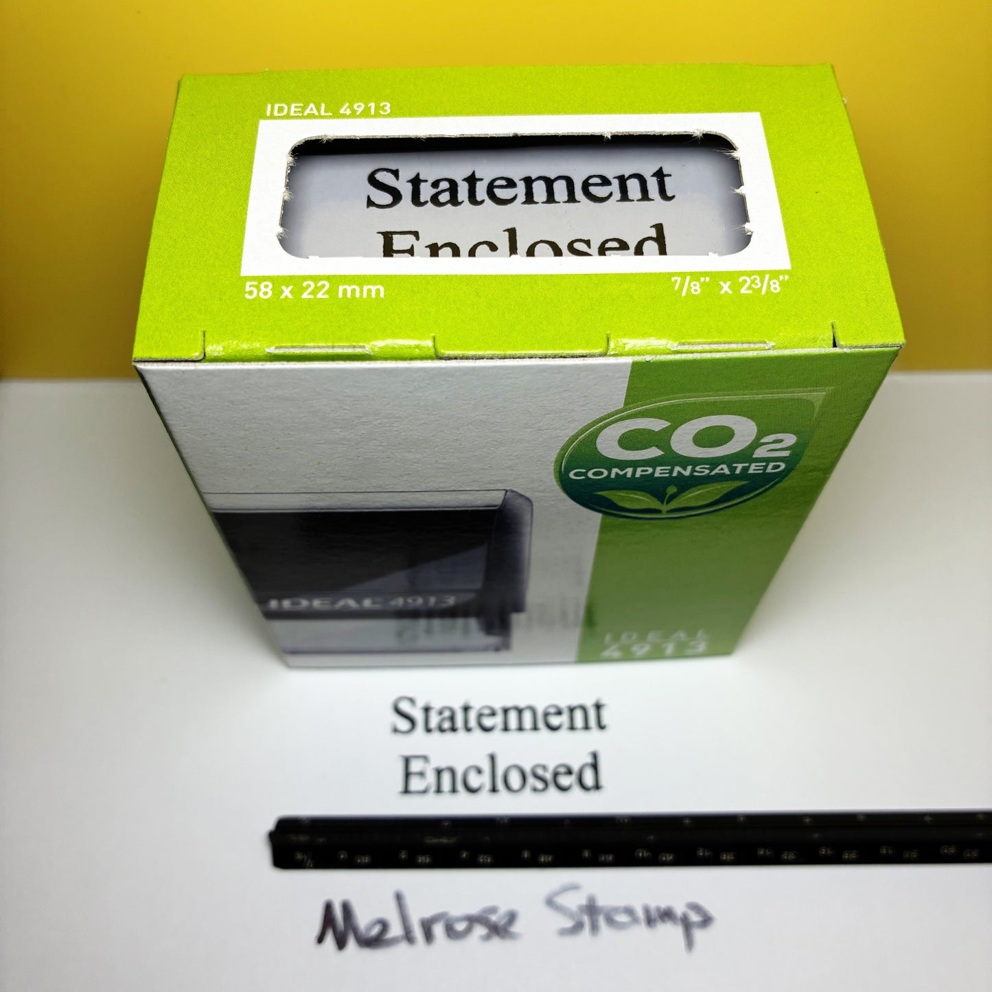 Statement Enclosed Rubber Stamp Black Ink Self Inking Ideal 4913