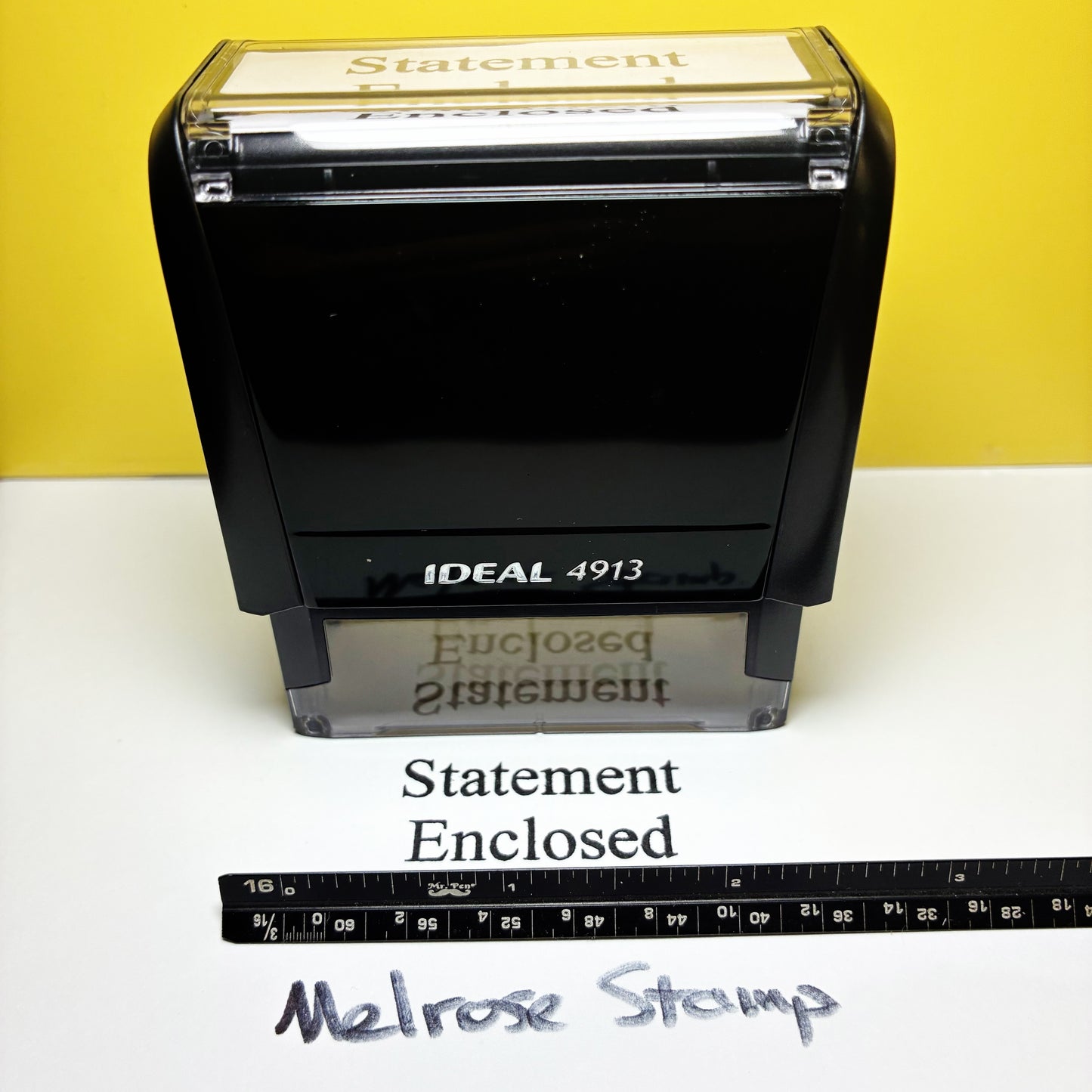 Statement Enclosed Rubber Stamp Black Ink Self Inking Ideal 4913