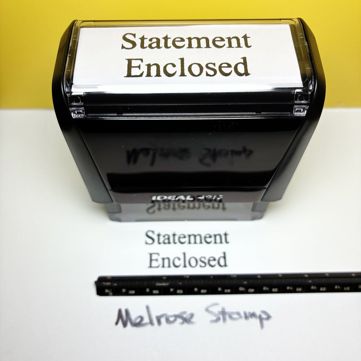 Statement Enclosed Rubber Stamp Black Ink Self Inking Ideal 4913