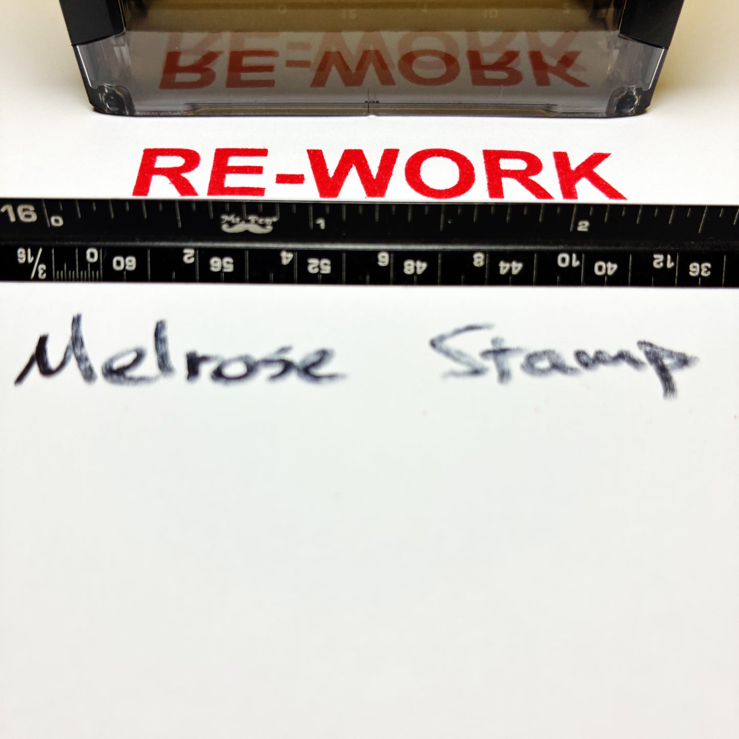 Rework Rubber Stamp Red Ink Self Inking Ideal 4913