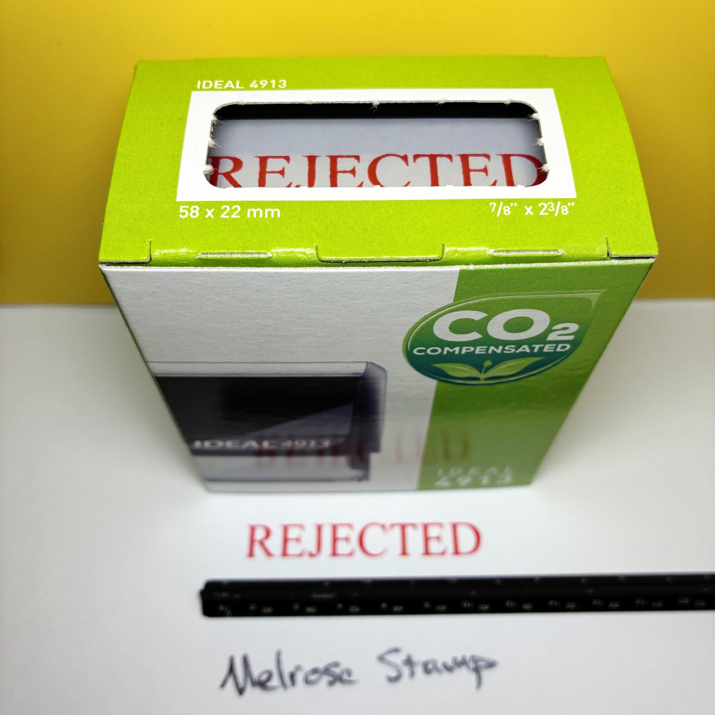 Rejected Rubber Stamp Red Ink Self Inking Ideal 4913