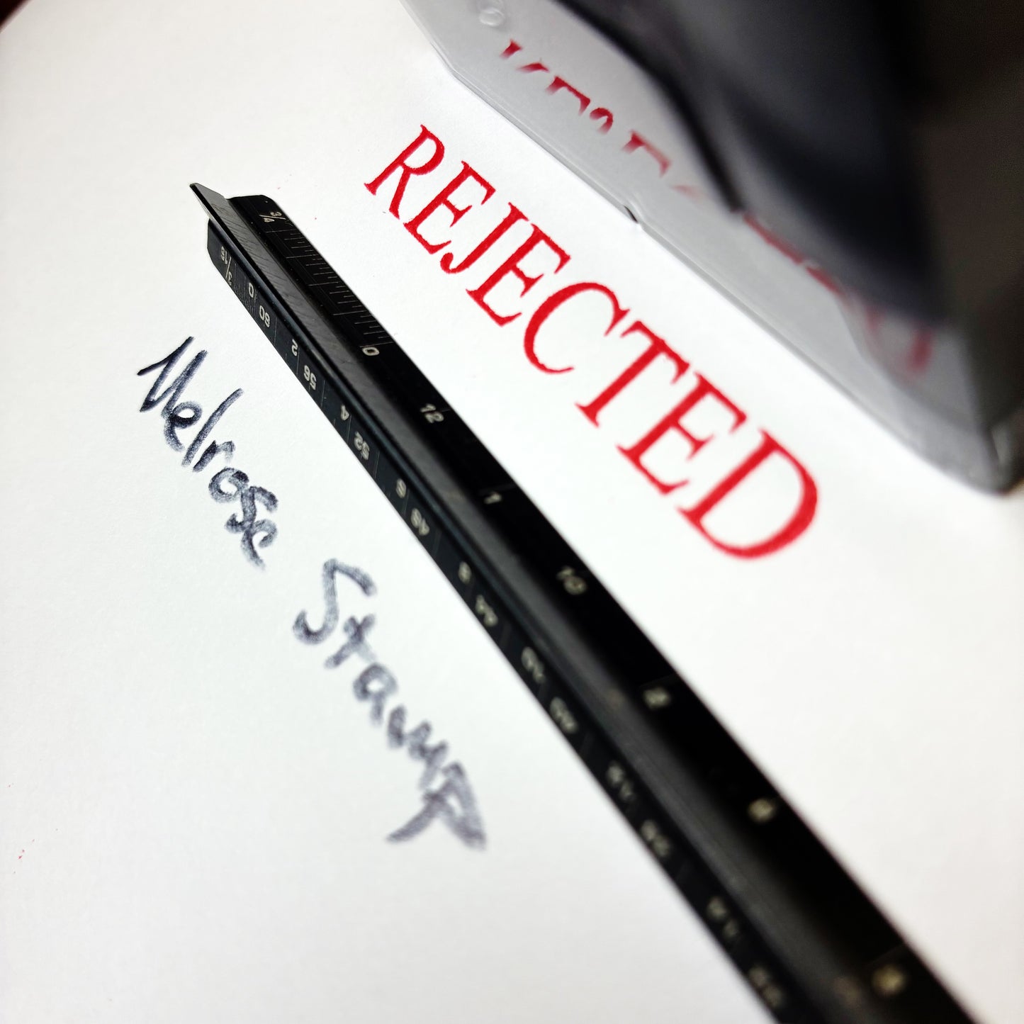 Rejected Rubber Stamp Red Ink Self Inking Ideal 4913