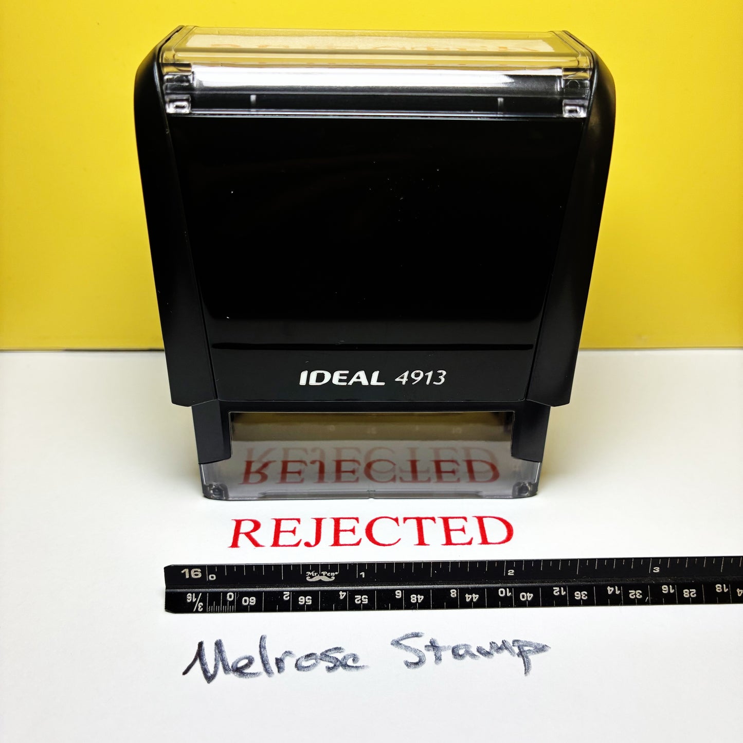 Rejected Rubber Stamp Red Ink Self Inking Ideal 4913