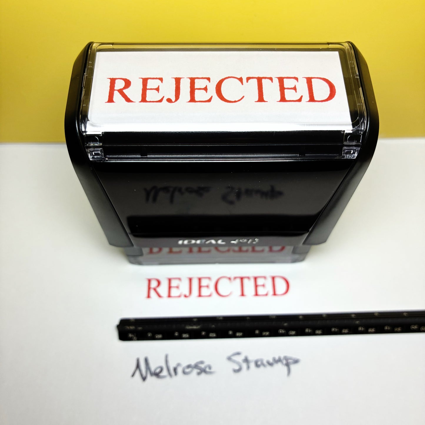 Rejected Rubber Stamp Red Ink Self Inking Ideal 4913