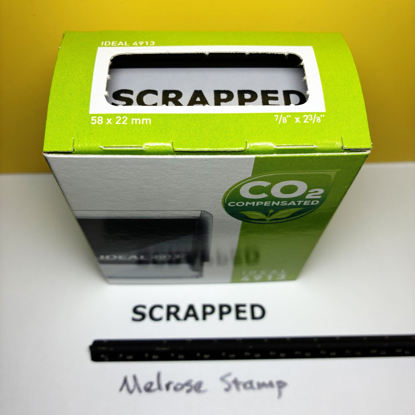 Scrapped Rubber Stamp Black Ink Self Inking Ideal 4913