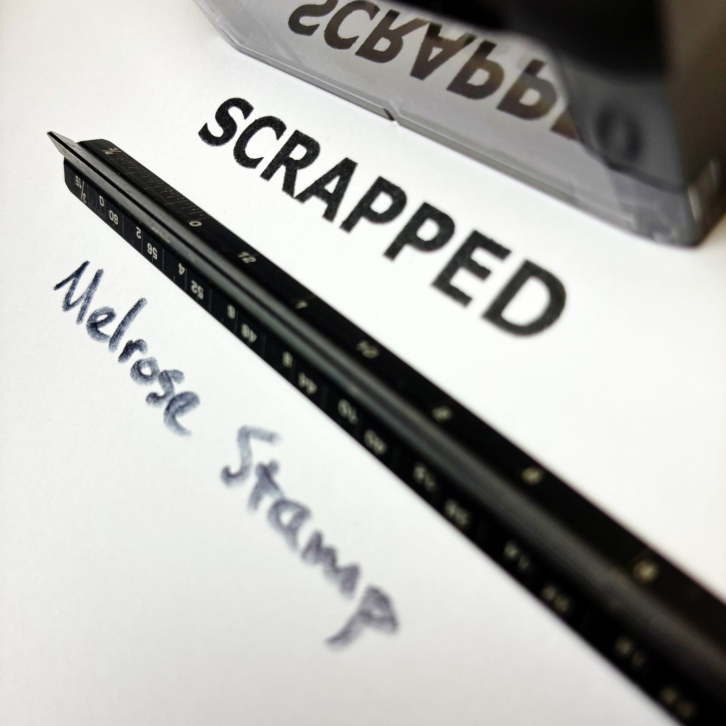 Scrapped Rubber Stamp Black Ink Self Inking Ideal 4913