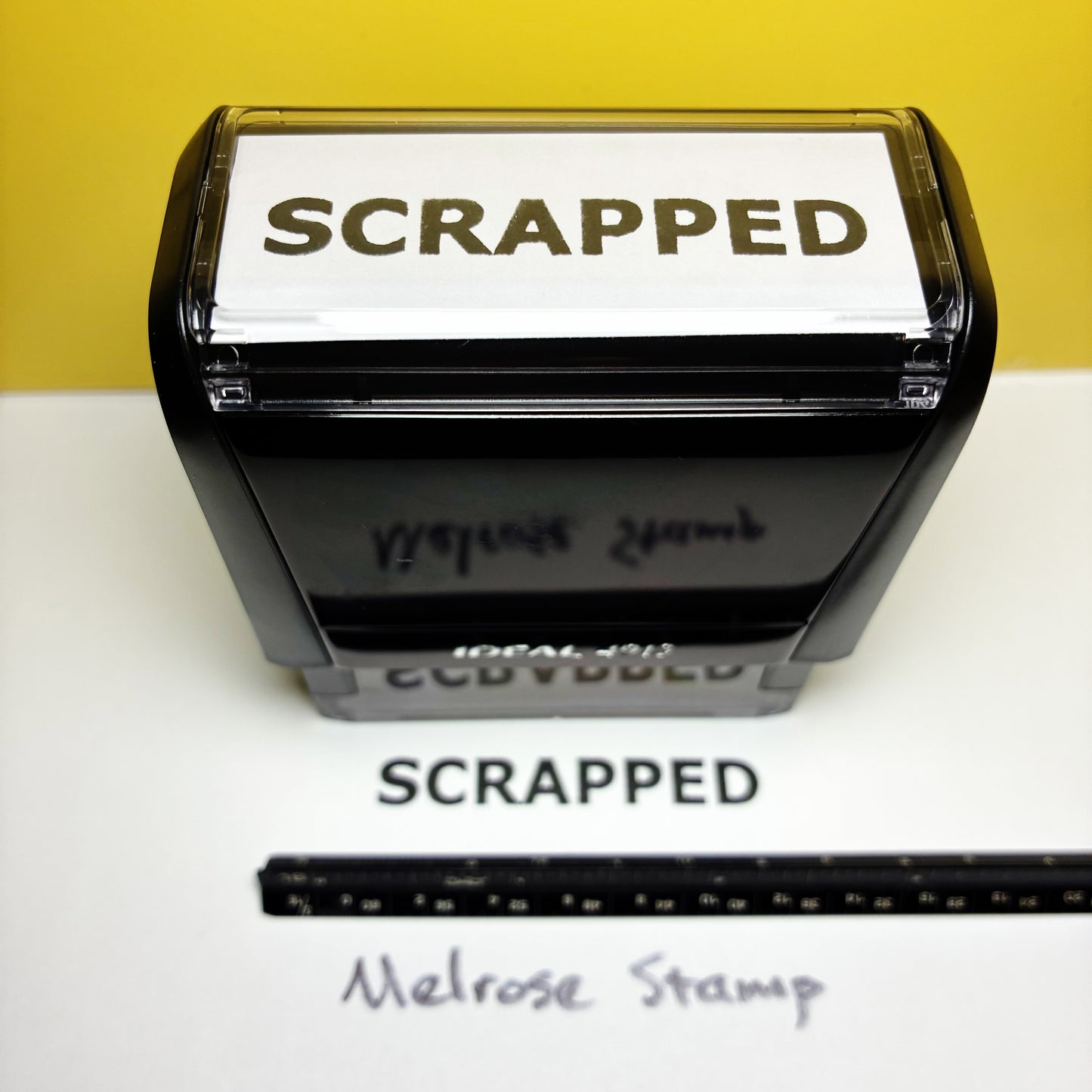 Scrapped Rubber Stamp Black Ink Self Inking Ideal 4913