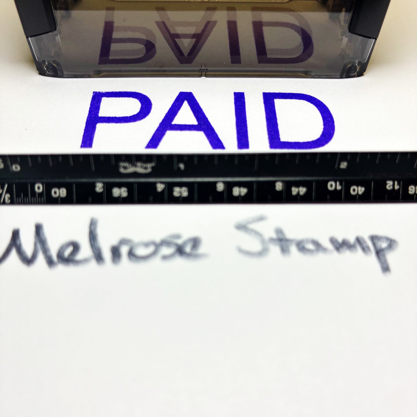 Paid Rubber Stamp Purple Ink Self Inking Ideal 4913 Large
