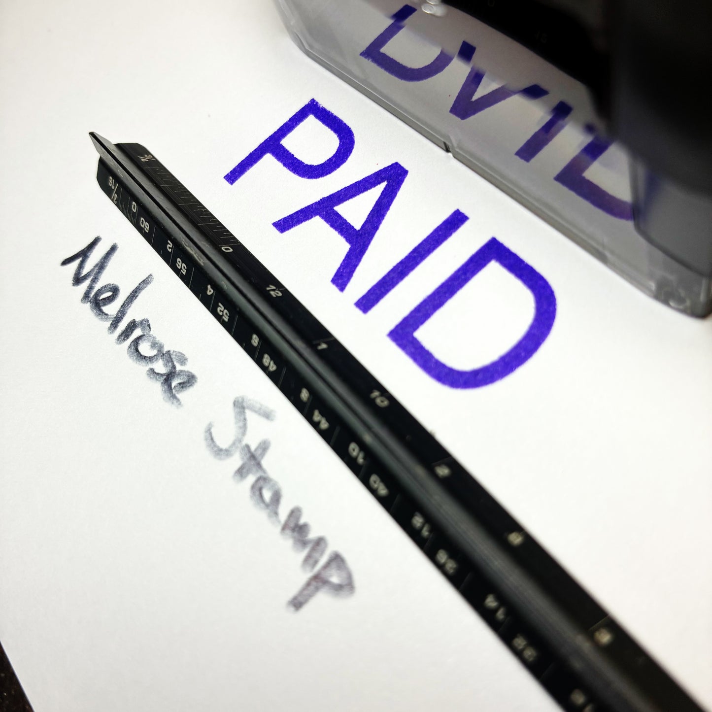 Paid Rubber Stamp Purple Ink Self Inking Ideal 4913 Large