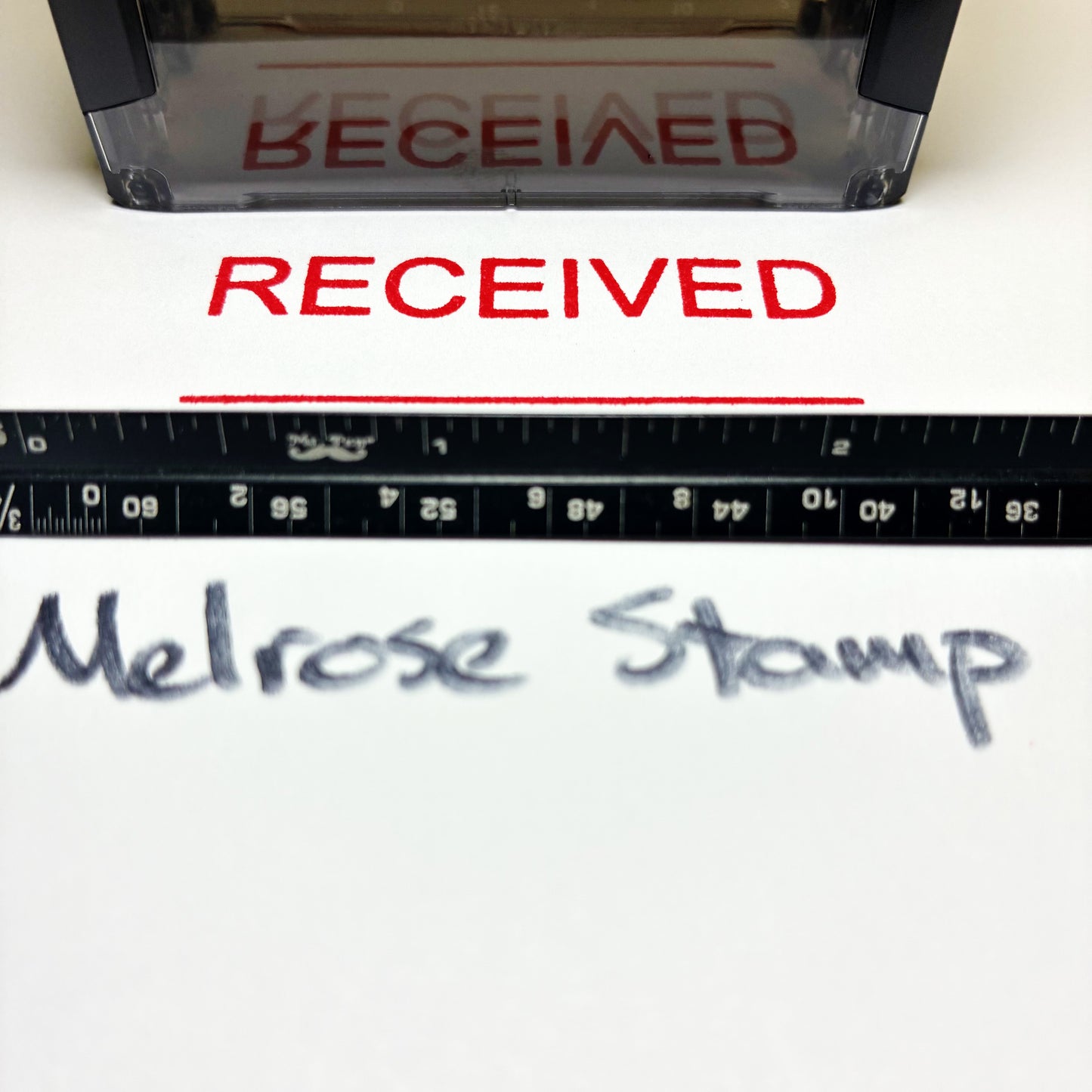 Received With Line Rubber Stamp Red Ink Self Inking Ideal 4913