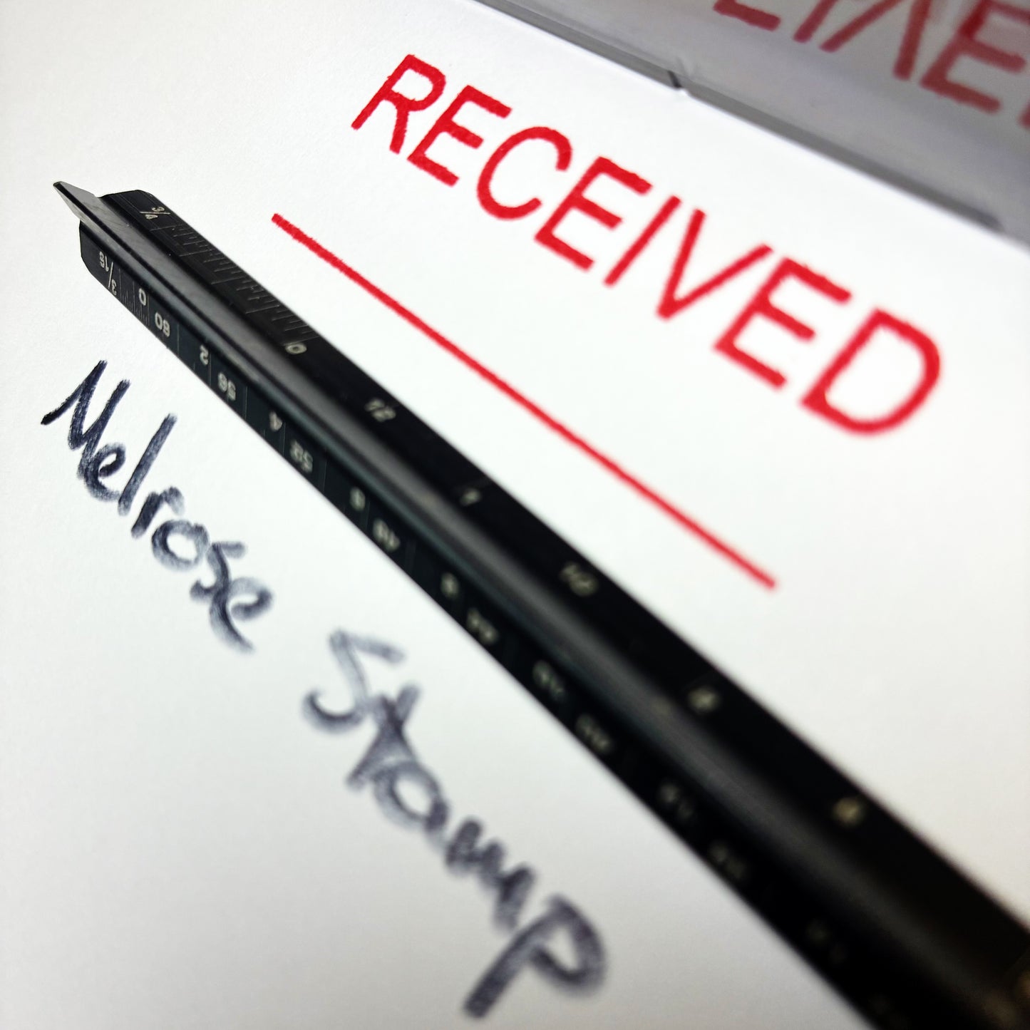 Received With Line Rubber Stamp Red Ink Self Inking Ideal 4913