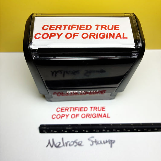 Certified True Copy Of Original Rubber Stamp Red Ink Self Inking Ideal 4913