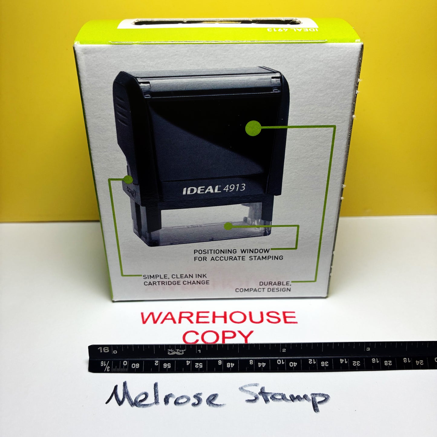 Warehouse Copy Rubber Stamp Red Ink Self Inking Ideal 4913