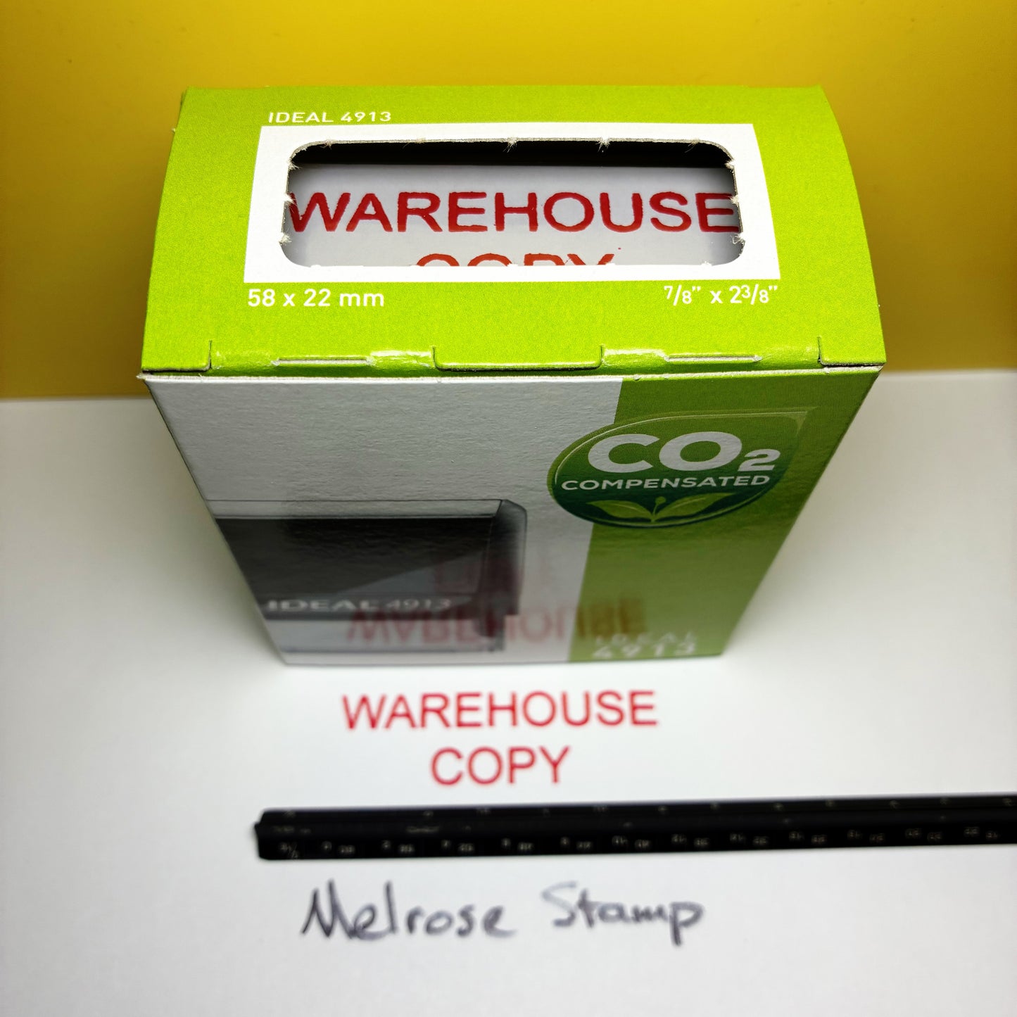 Warehouse Copy Rubber Stamp Red Ink Self Inking Ideal 4913
