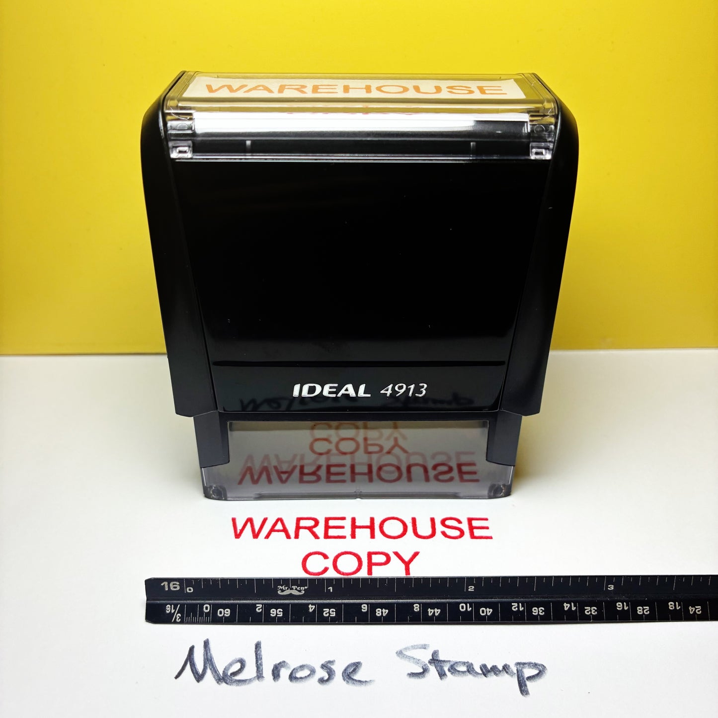 Warehouse Copy Rubber Stamp Red Ink Self Inking Ideal 4913