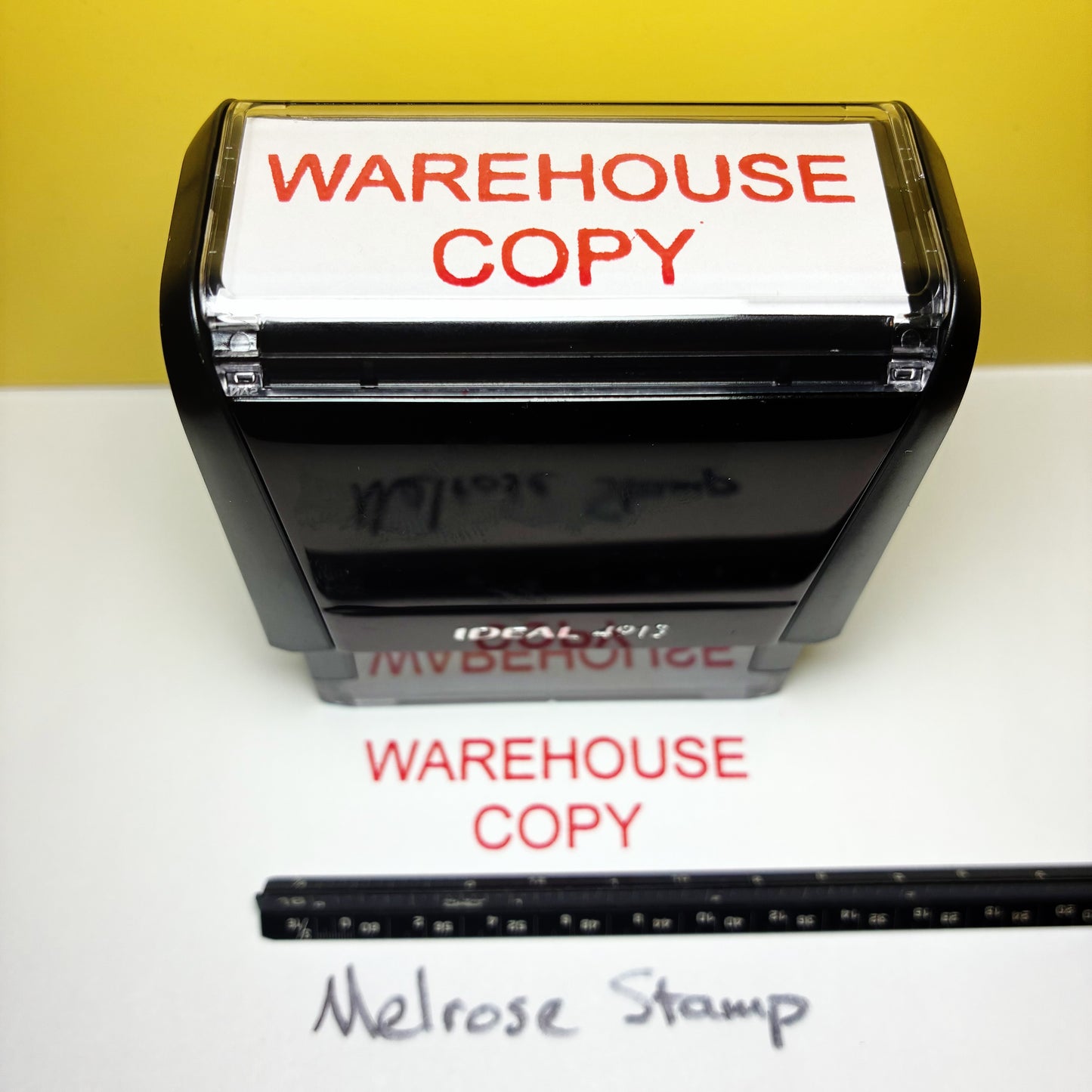 Warehouse Copy Rubber Stamp Red Ink Self Inking Ideal 4913
