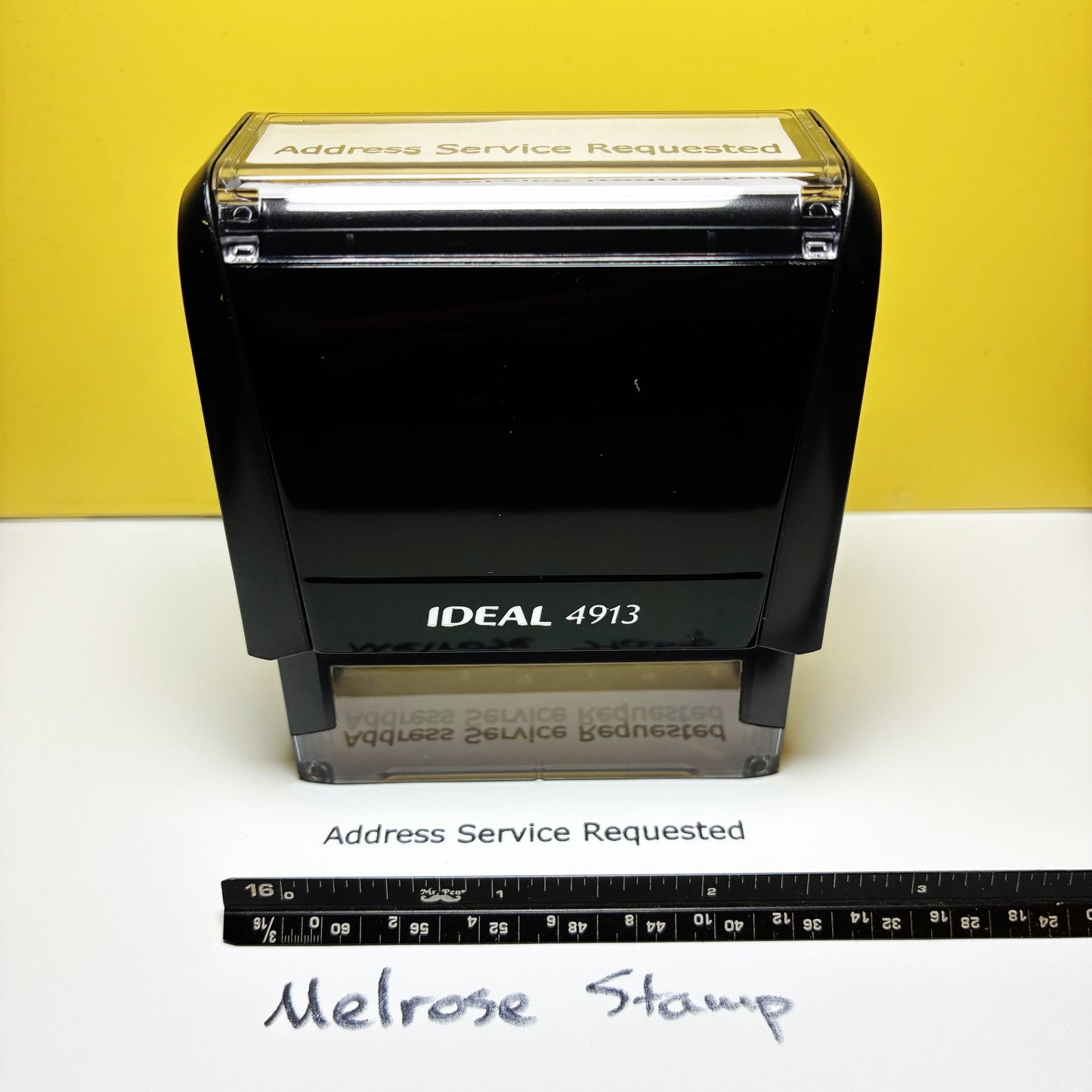 Address Service Requested Self Inking Rubber Stamp Black Ink Ideal 4913