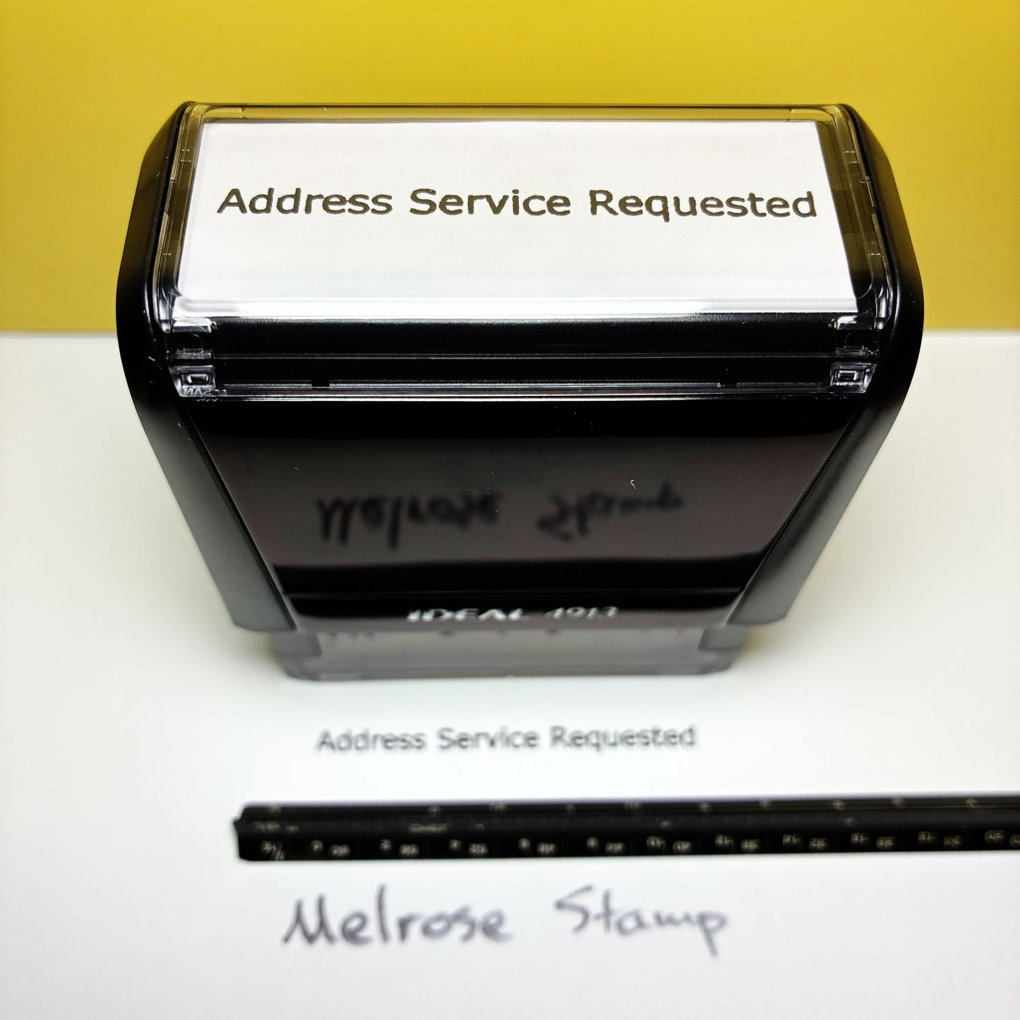 Address Service Requested Self Inking Rubber Stamp Black Ink Ideal 4913