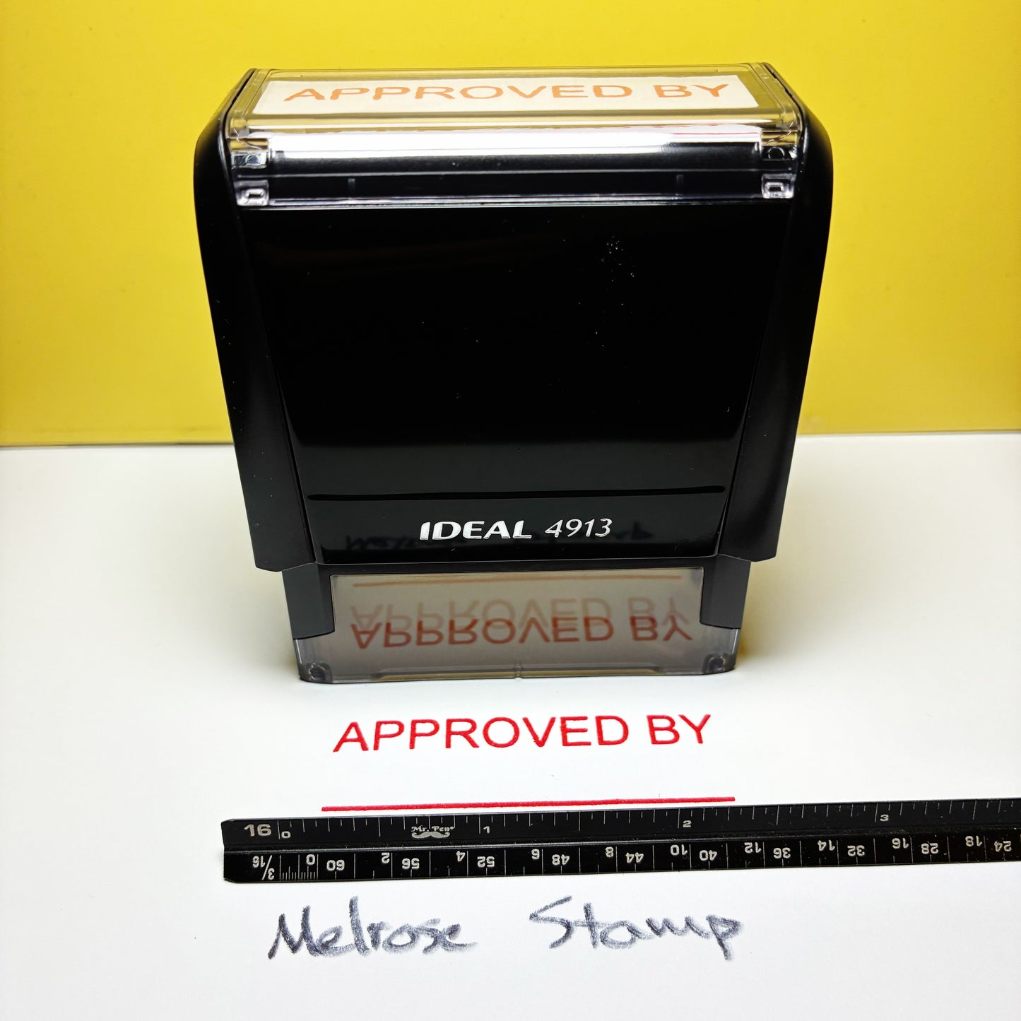 Approved By Rubber Stamp Red Ink Self Inking Ideal 4913