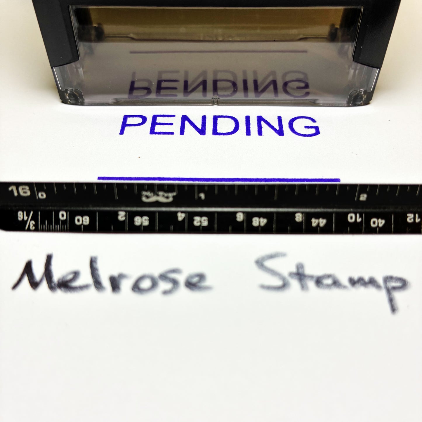 Pending With Line Rubber Stamp Purple Ink Ideal 4913