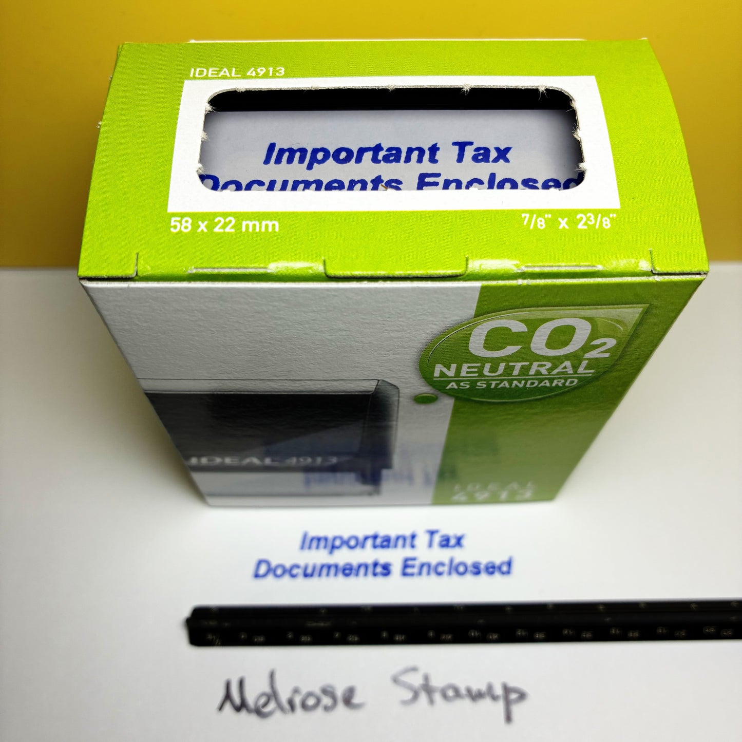 Important Tax Documents Enclosed Rubber Stamp Blue Ink Self Inking Ideal 4913