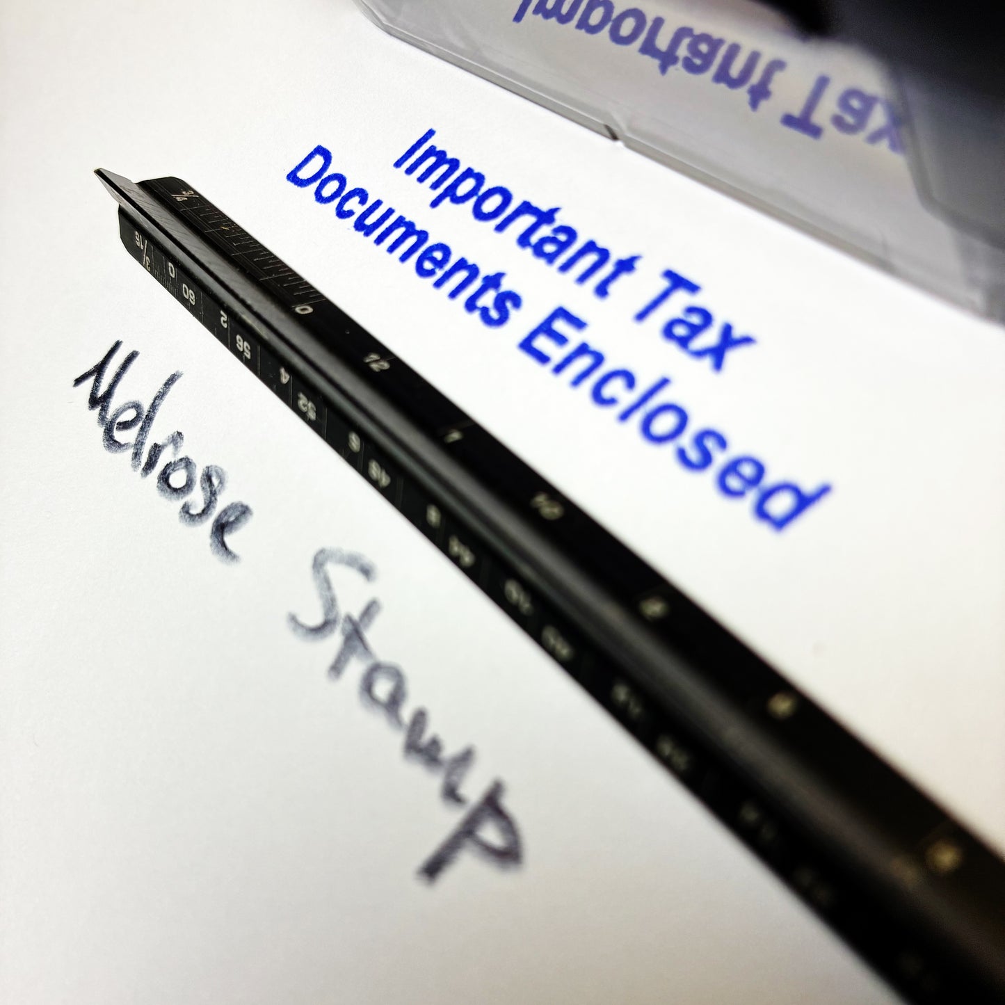 Important Tax Documents Enclosed Rubber Stamp Blue Ink Self Inking Ideal 4913
