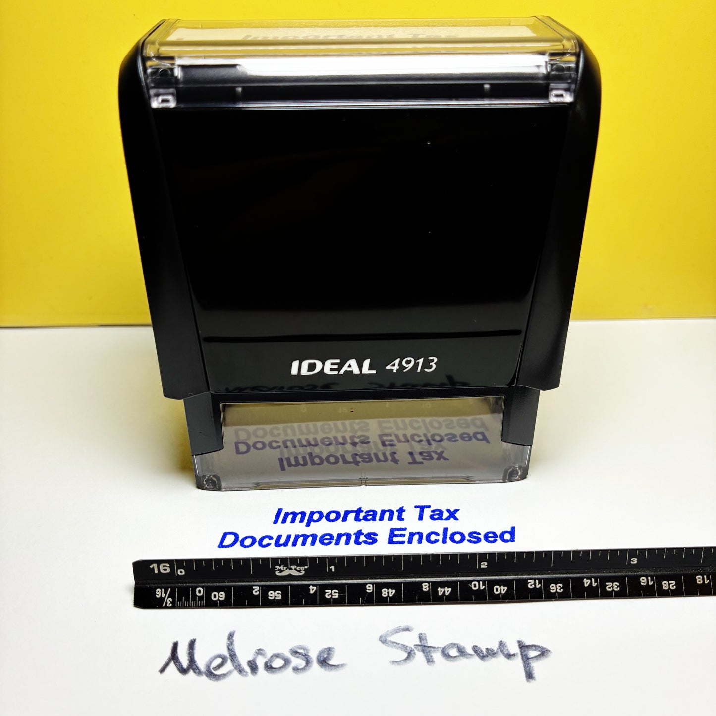 Important Tax Documents Enclosed Rubber Stamp Blue Ink Self Inking Ideal 4913