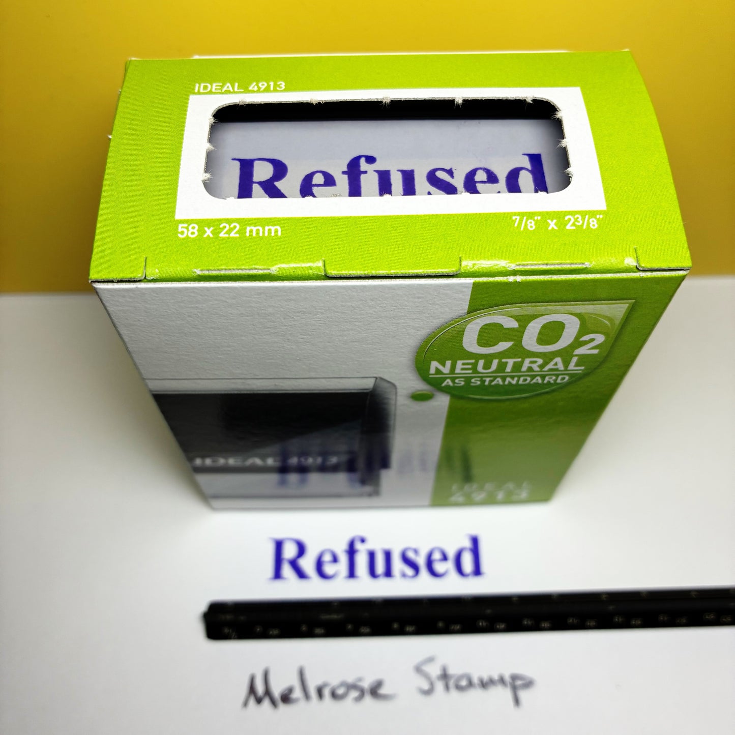 Refused Rubber Stamp Self Inking Purple Ink Ideal 4913