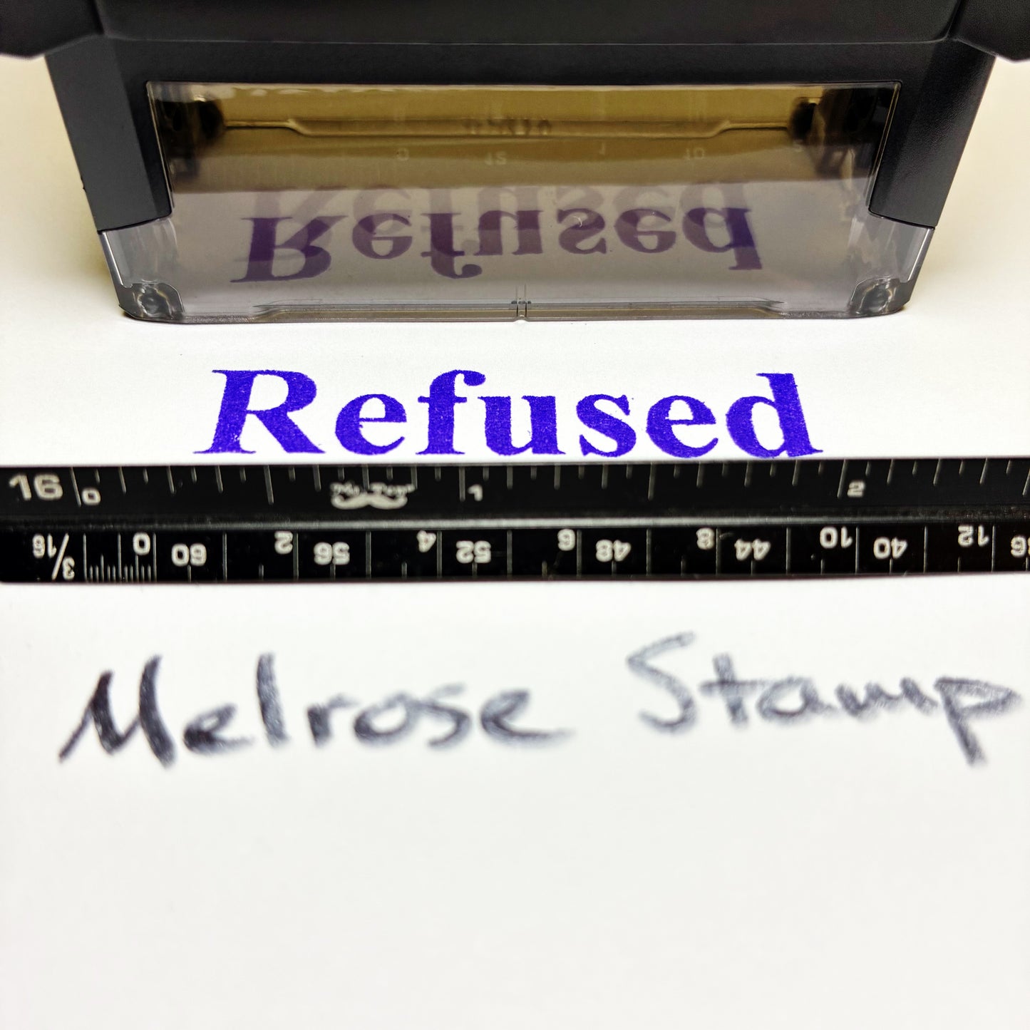 Refused Rubber Stamp Self Inking Purple Ink Ideal 4913
