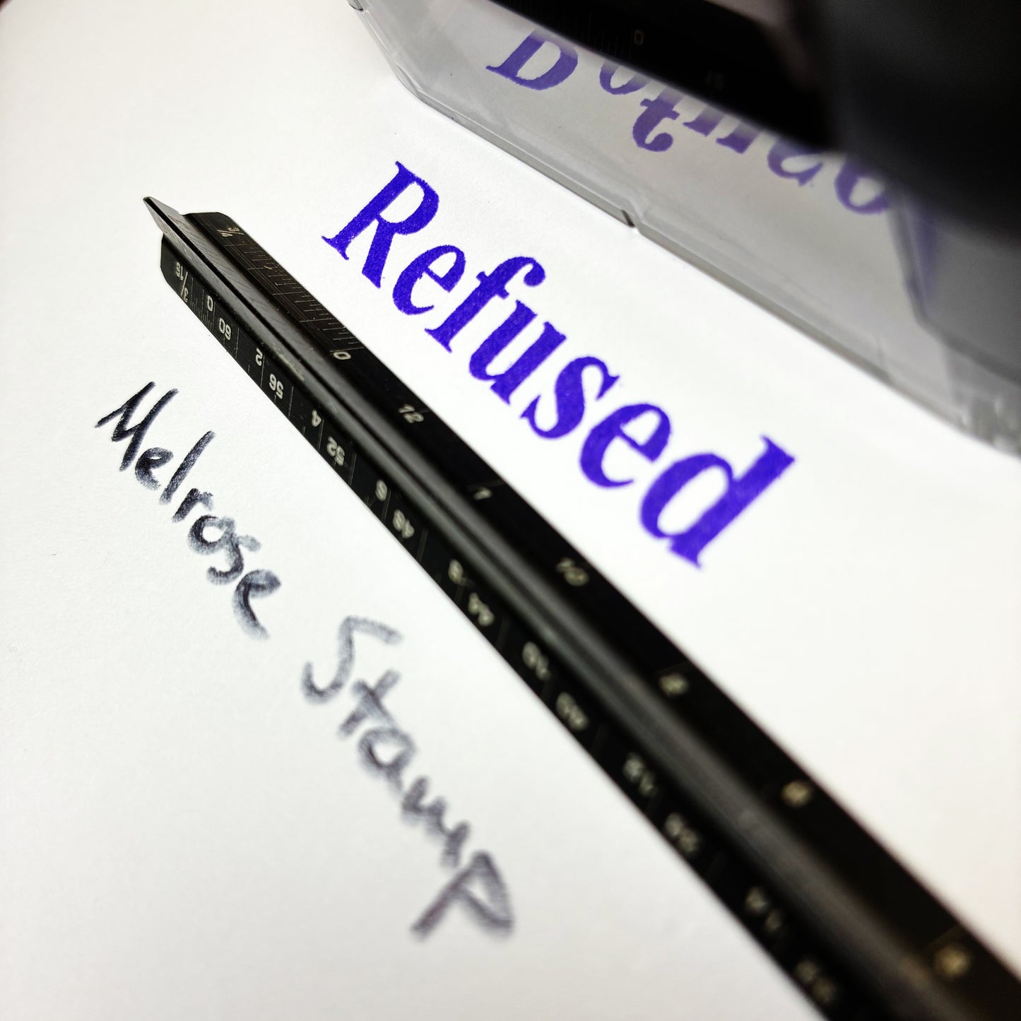 Refused Rubber Stamp Self Inking Purple Ink Ideal 4913