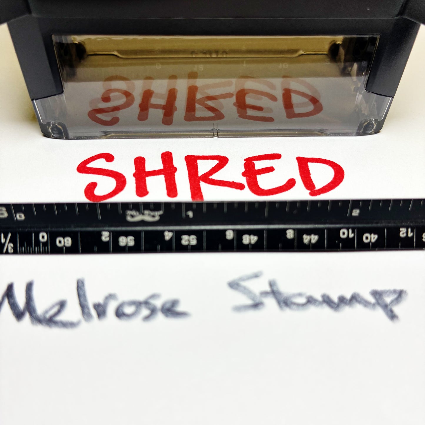 Shred Rubber Stamp Red Ink Self Inking Ideal 4913