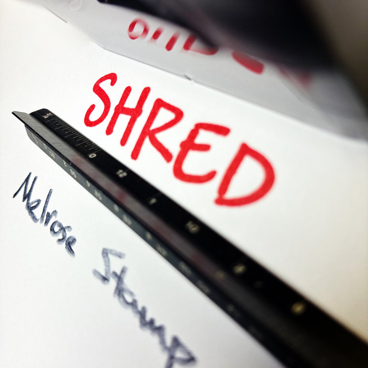 Shred Rubber Stamp Red Ink Self Inking Ideal 4913