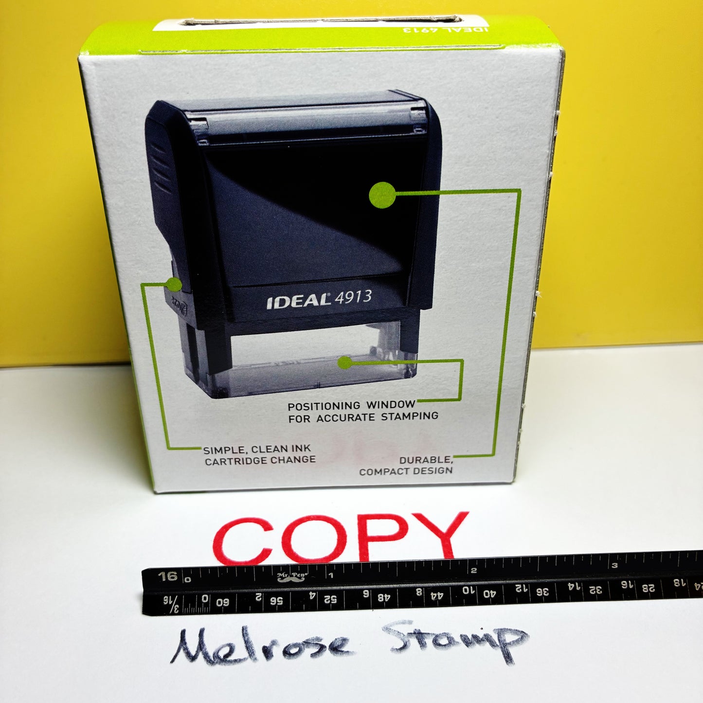 Copy Rubber Stamp Red Ink Self Inking Large Ideal 4913