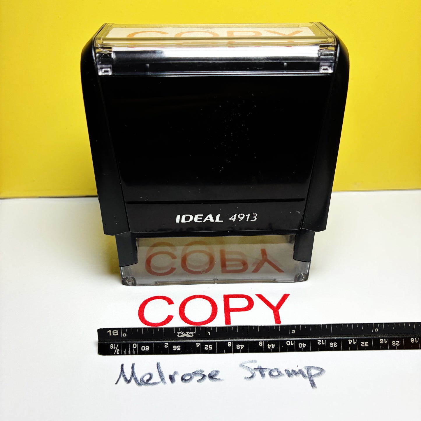 Copy Rubber Stamp Red Ink Self Inking Large Ideal 4913