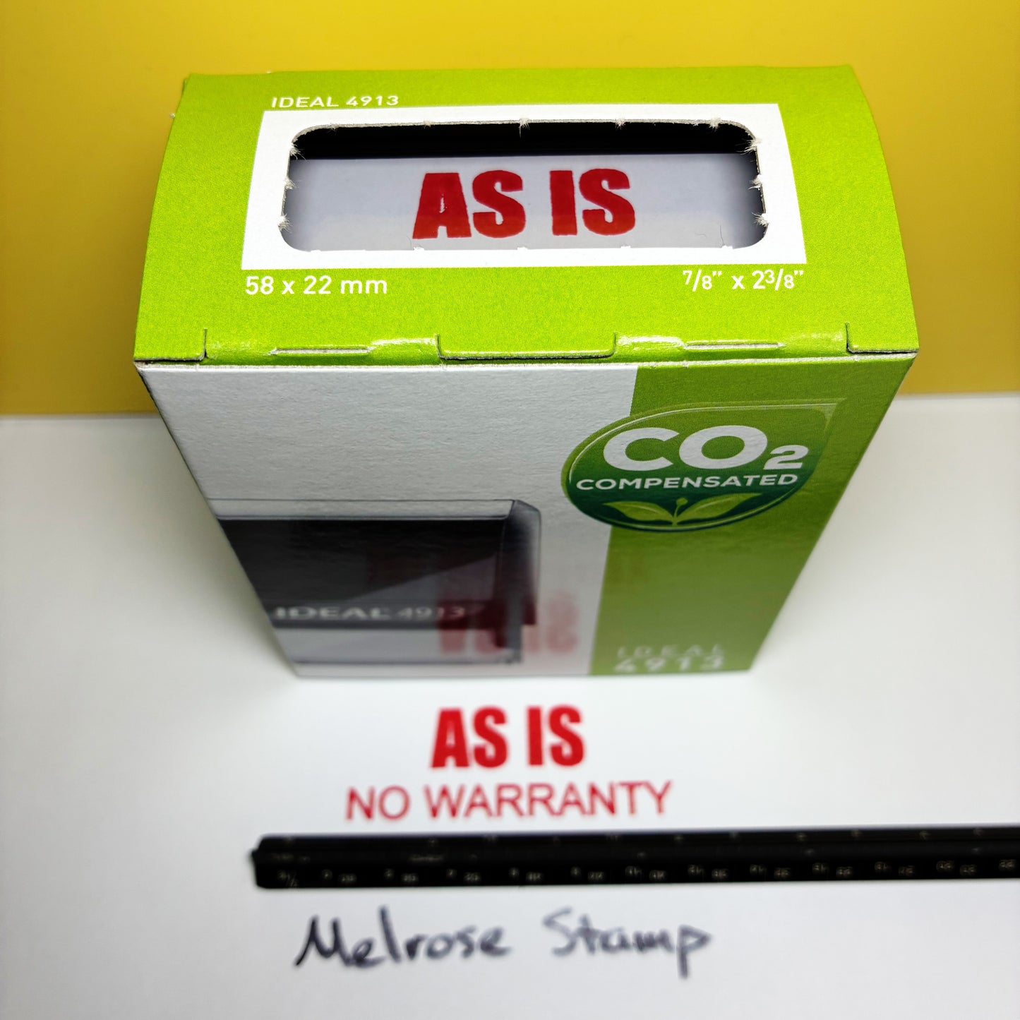 As Is No Warranty Rubber Stamp Red Ink Self Inking Ideal 4913