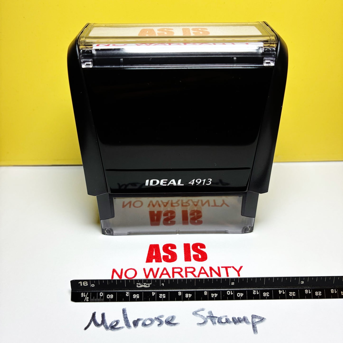 As Is No Warranty Rubber Stamp Red Ink Self Inking Ideal 4913