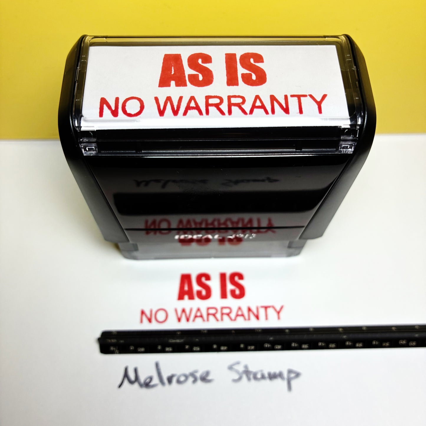As Is No Warranty Rubber Stamp Red Ink Self Inking Ideal 4913