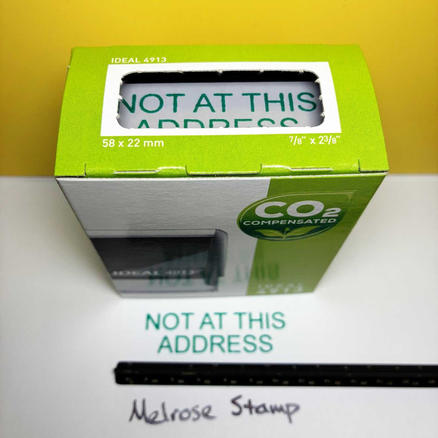 Not At This Address Rubber Stamp Green Ink Self Inking Ideal 4913